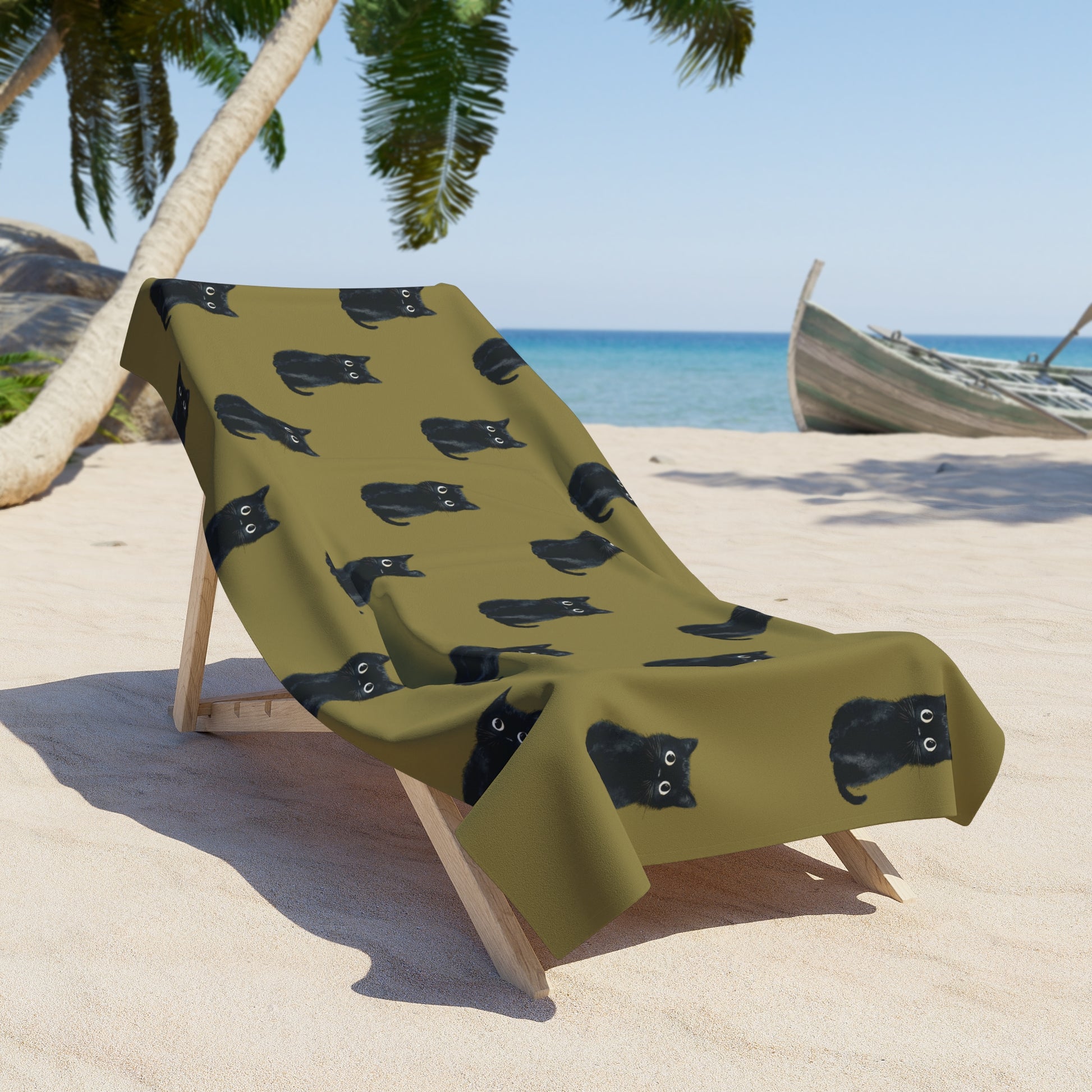 Purr - fect Lounge Oversized Beach Towel - Canvasses
