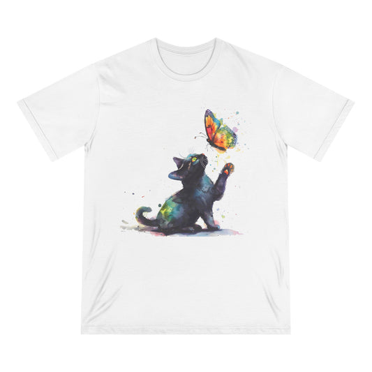 Cat Butterfly Women 100% Organic Cotton T-Shirt - Canvasses