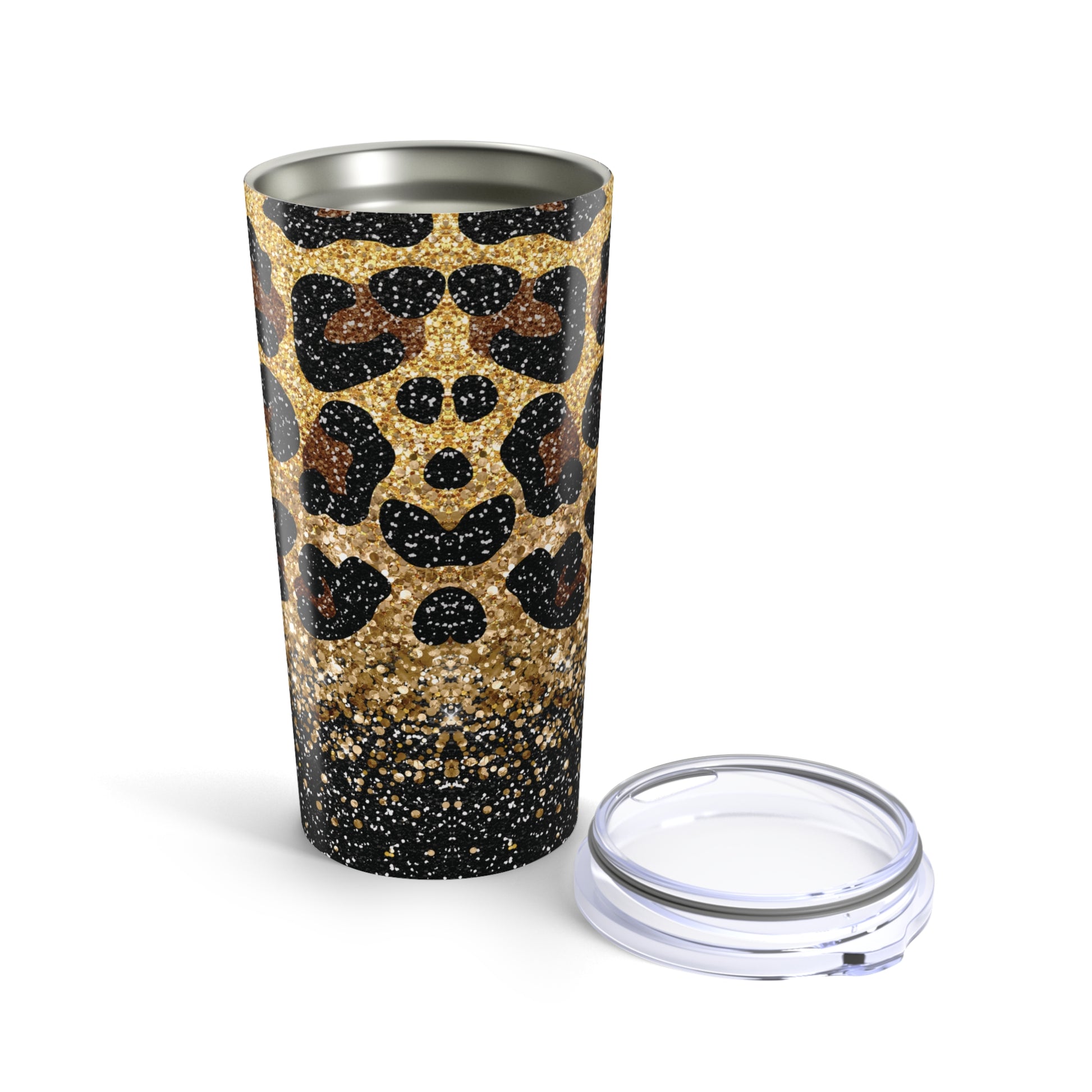 Gold Glitter Leopard 20 oz Stainless Steel Tumbler - Canvasses