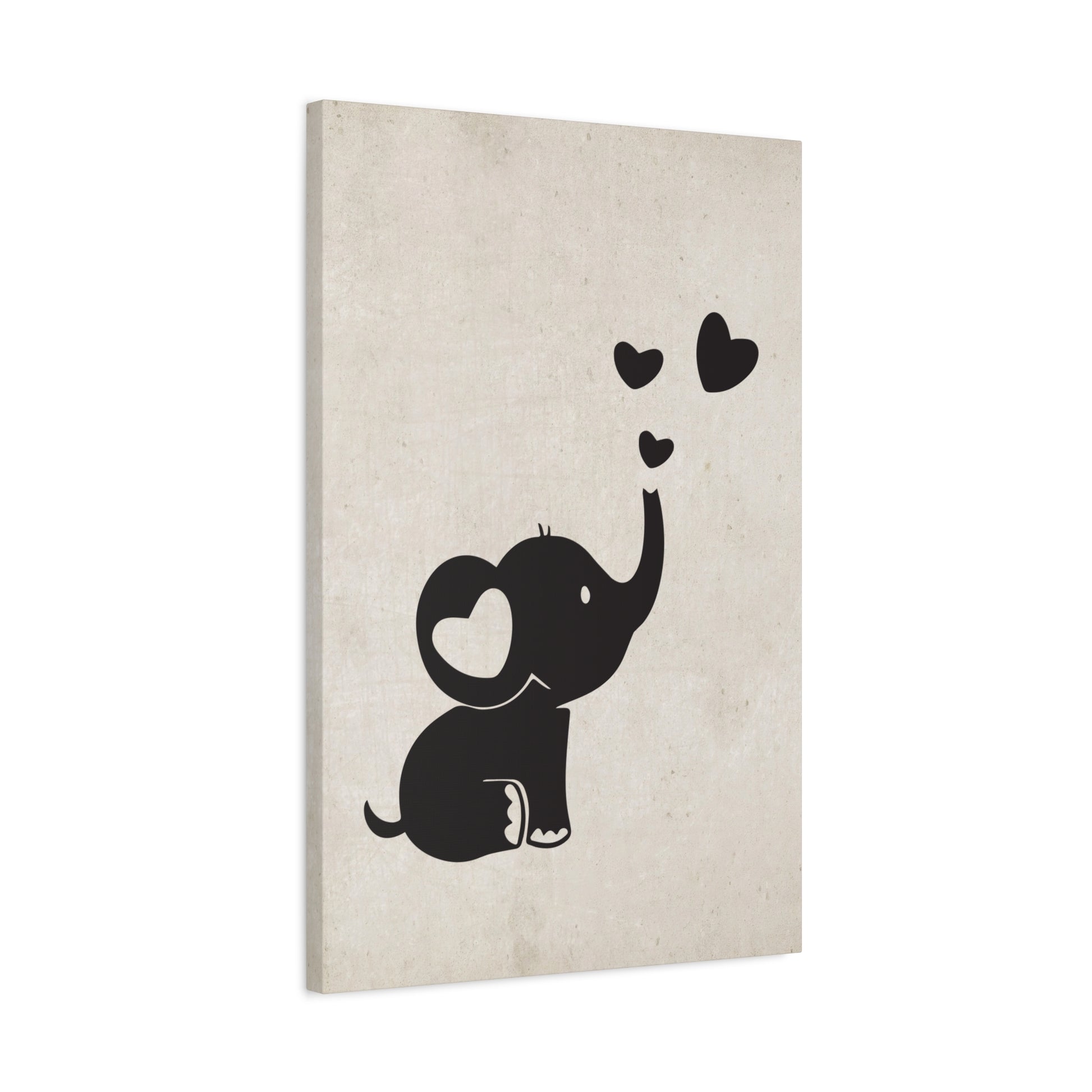 Elephant Silhouette Canvas Wall Art Vertical - Canvasses