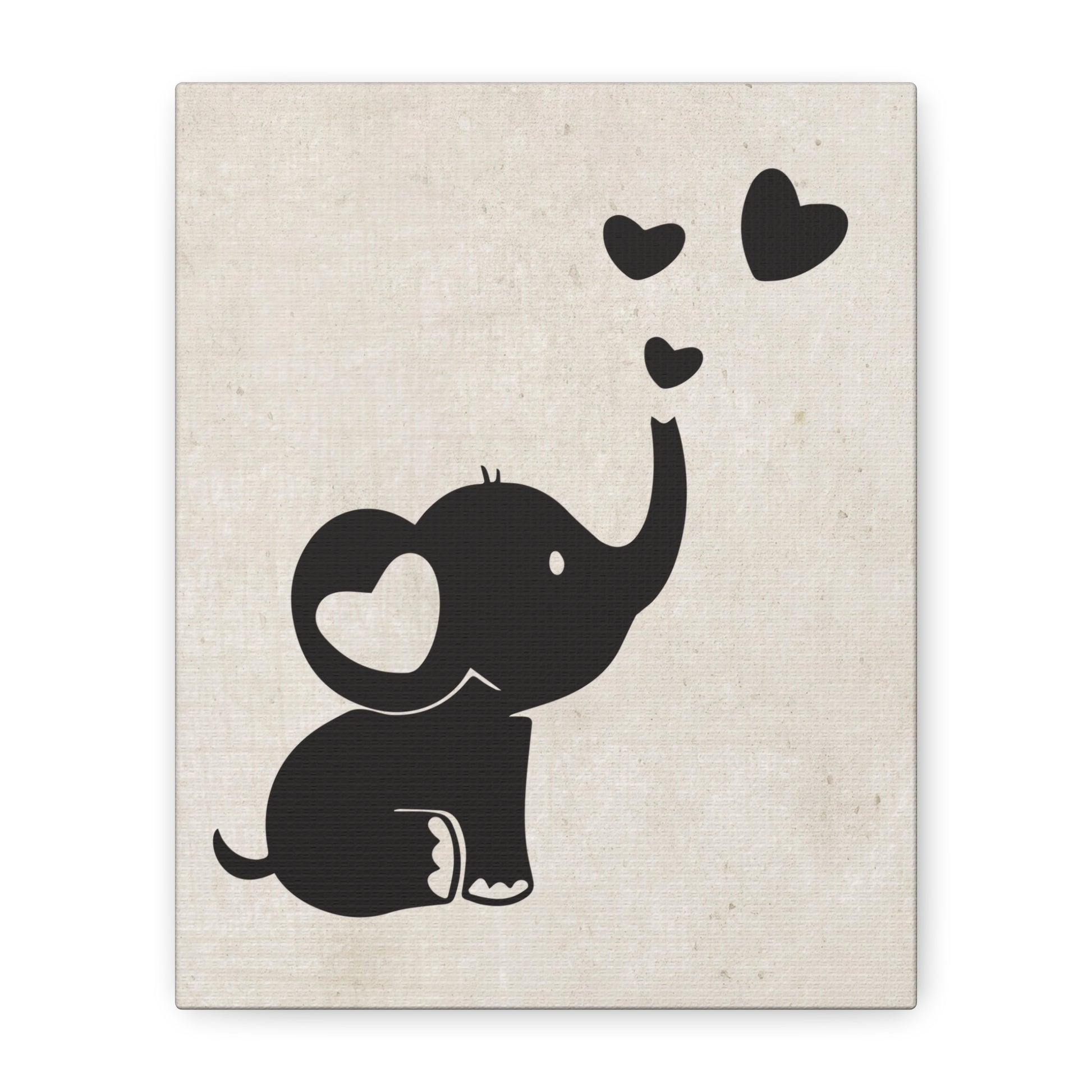 Elephant Silhouette Canvas Wall Art Vertical - Canvasses