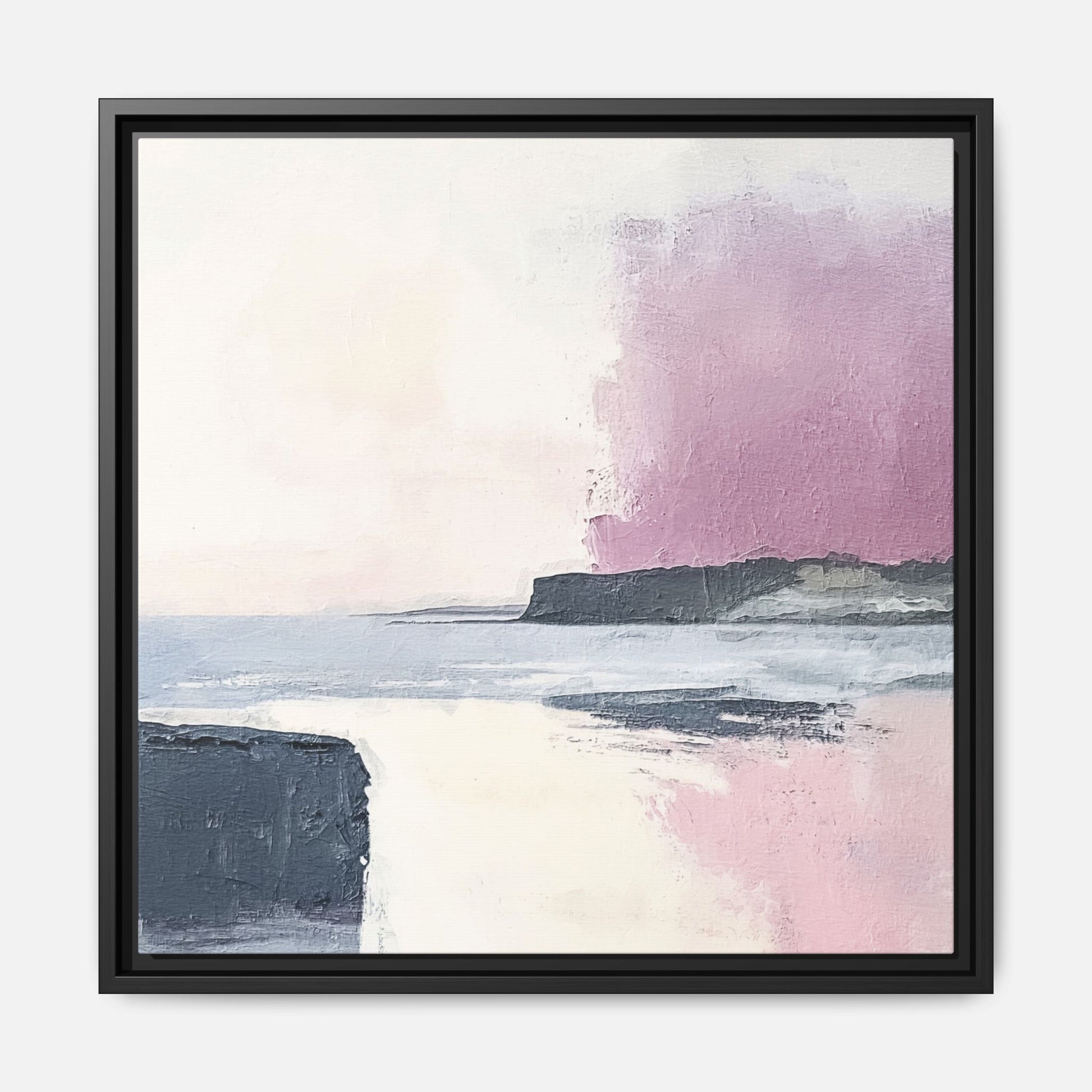 Lavender Ocean Framed Canvas Wall Art Square - Canvasses