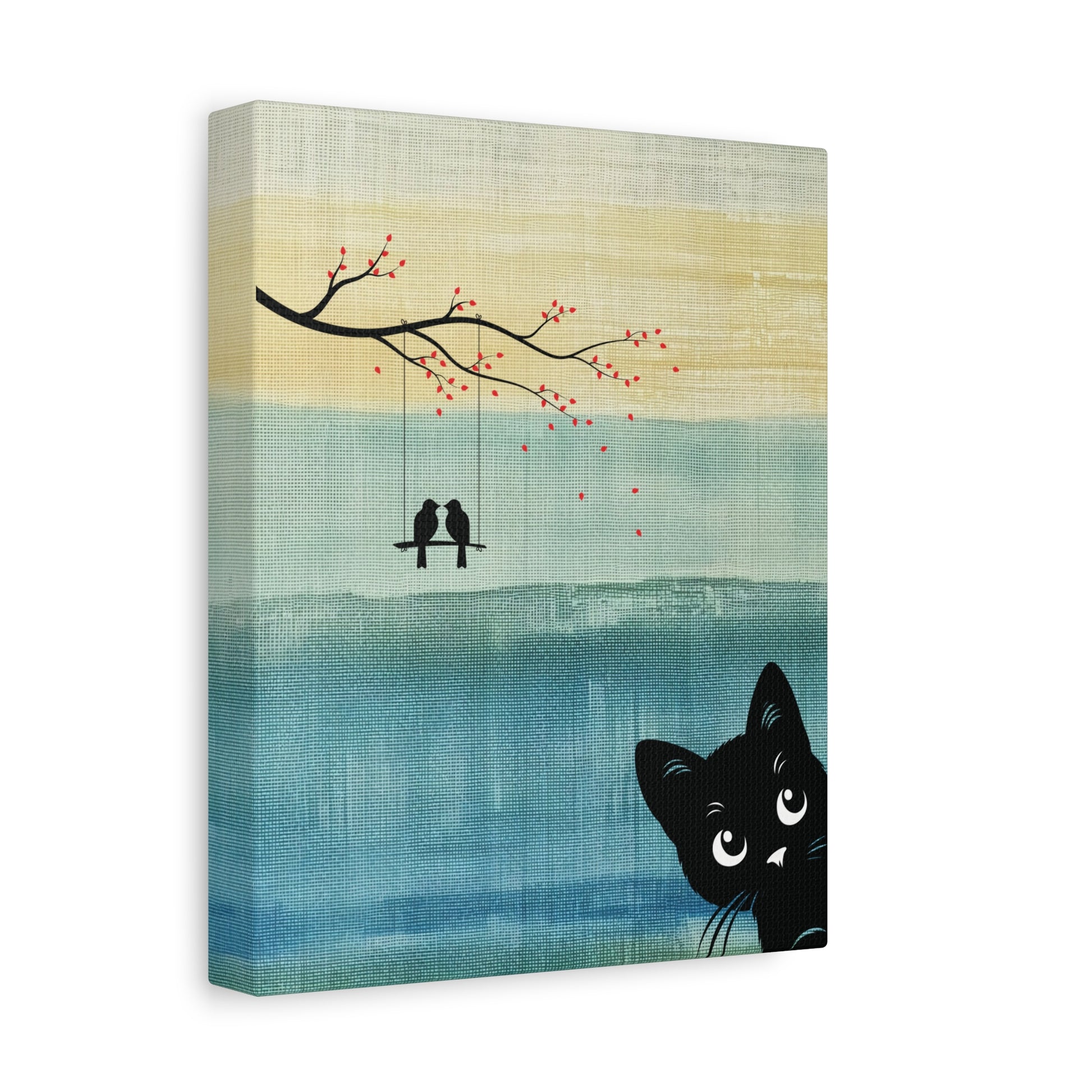 Peekaboo Cat Canvas Wall Art Vertical - Canvasses
