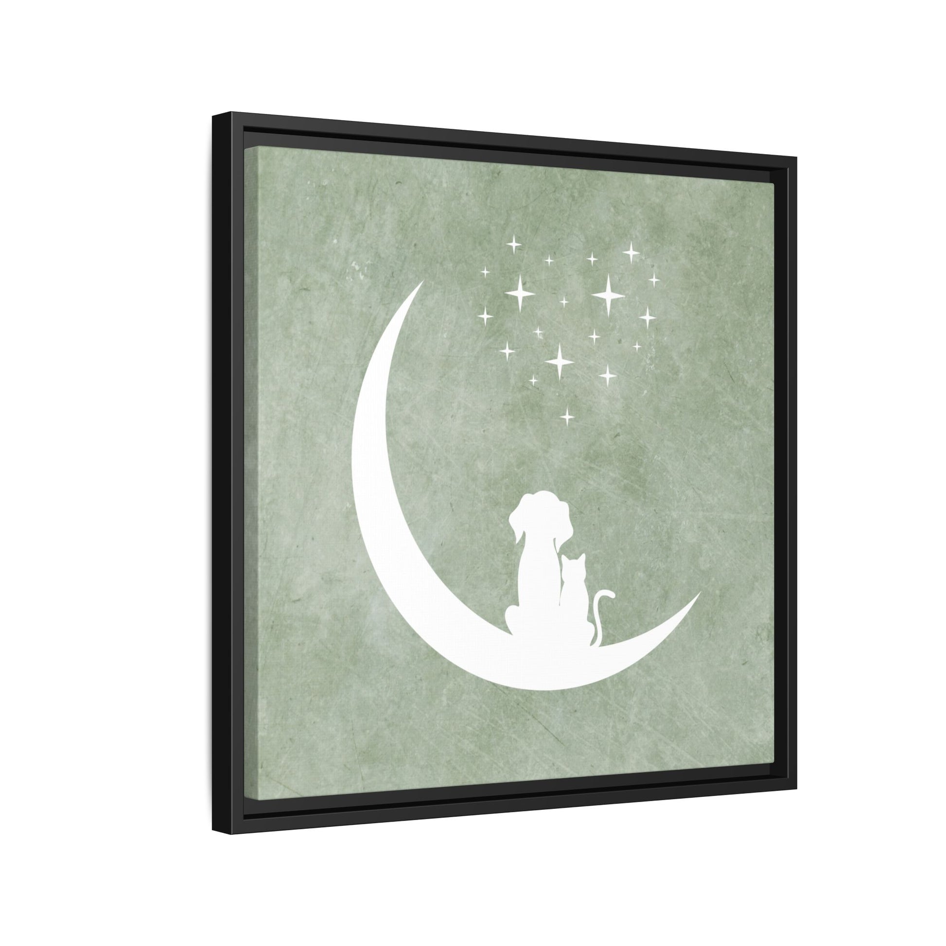Moonlit Friends Framed Canvas Wall Art Square - Canvasses