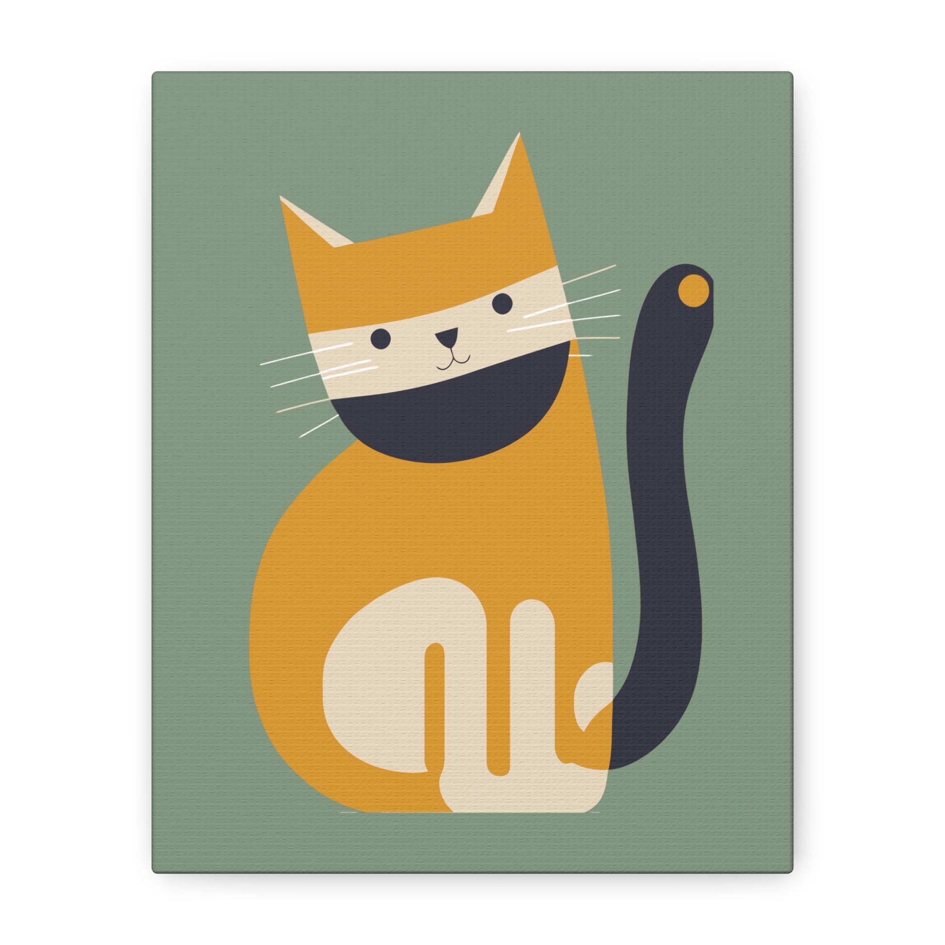 Orange Cat Canvas Wall Art Vertical - Canvasses