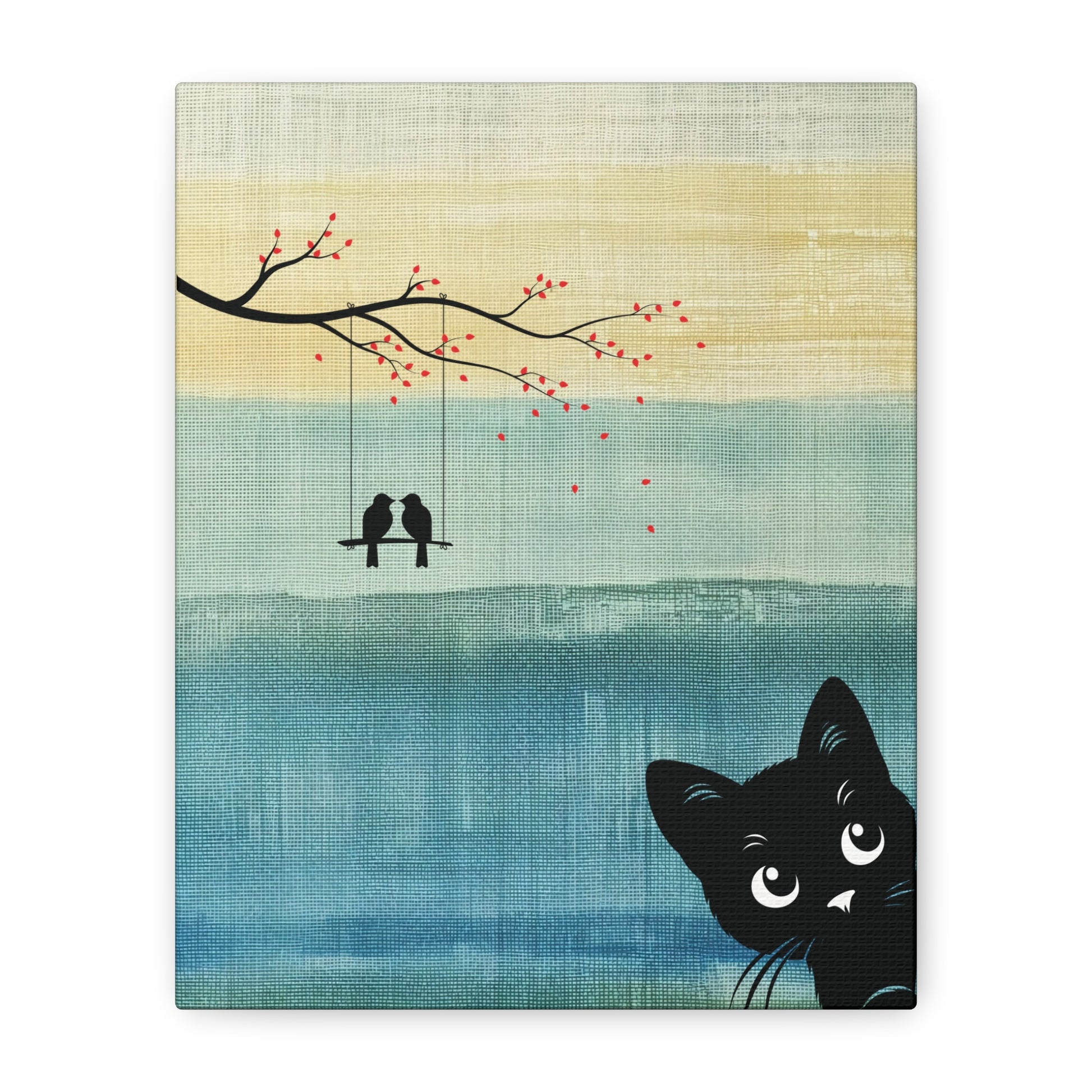 Peekaboo Cat Canvas Wall Art Vertical - Canvasses