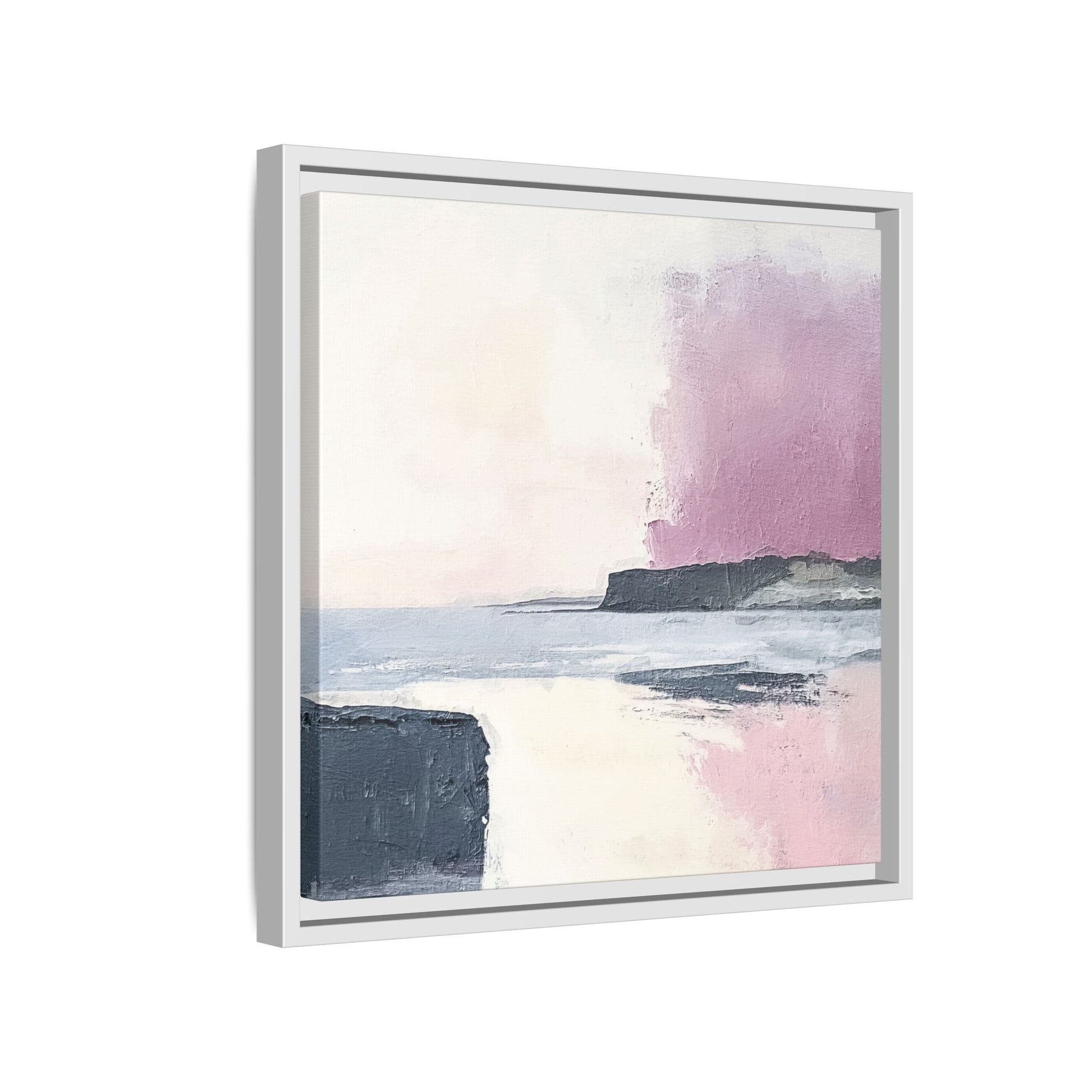 Lavender Ocean Framed Canvas Wall Art Square - Canvasses