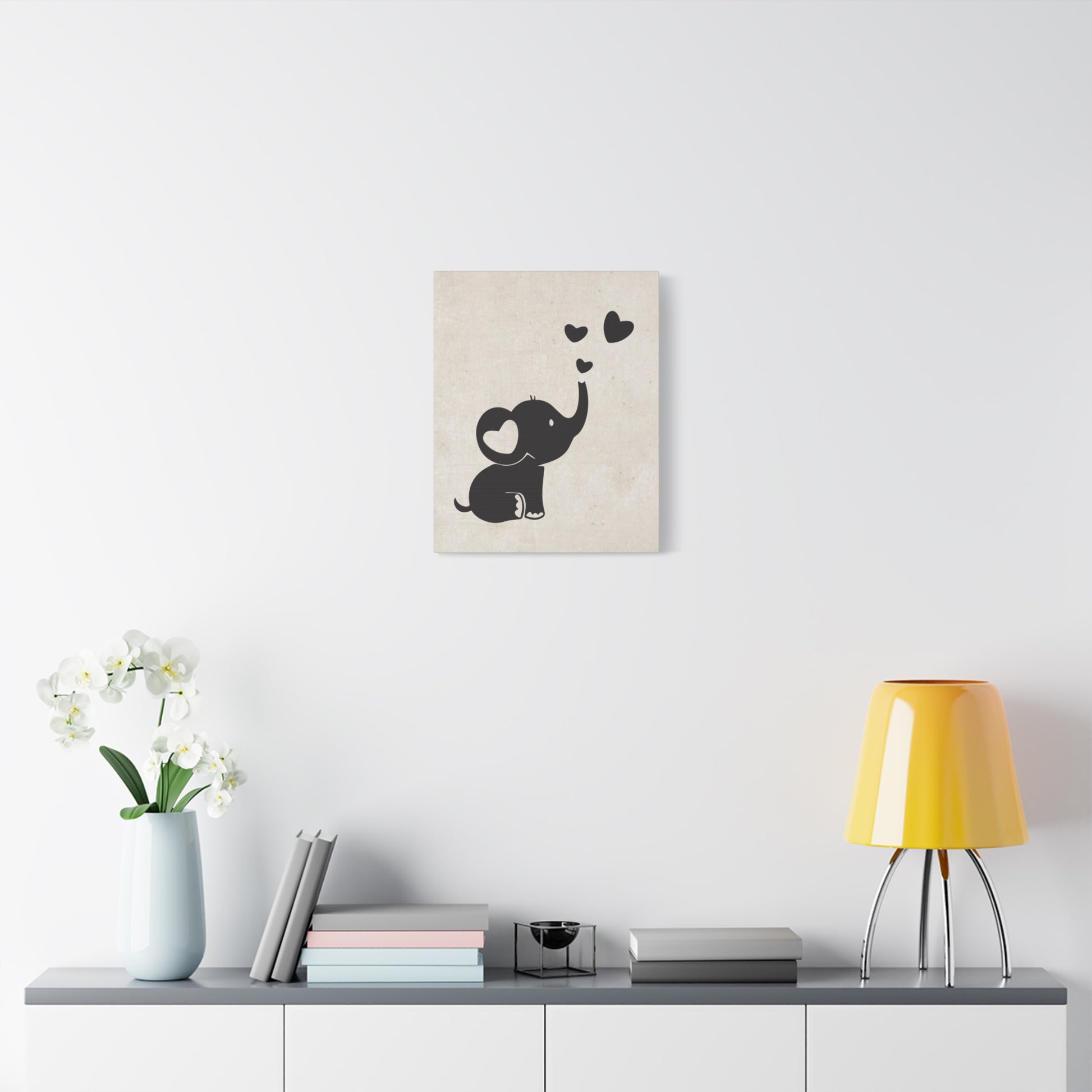 Elephant Silhouette Canvas Wall Art Vertical - Canvasses