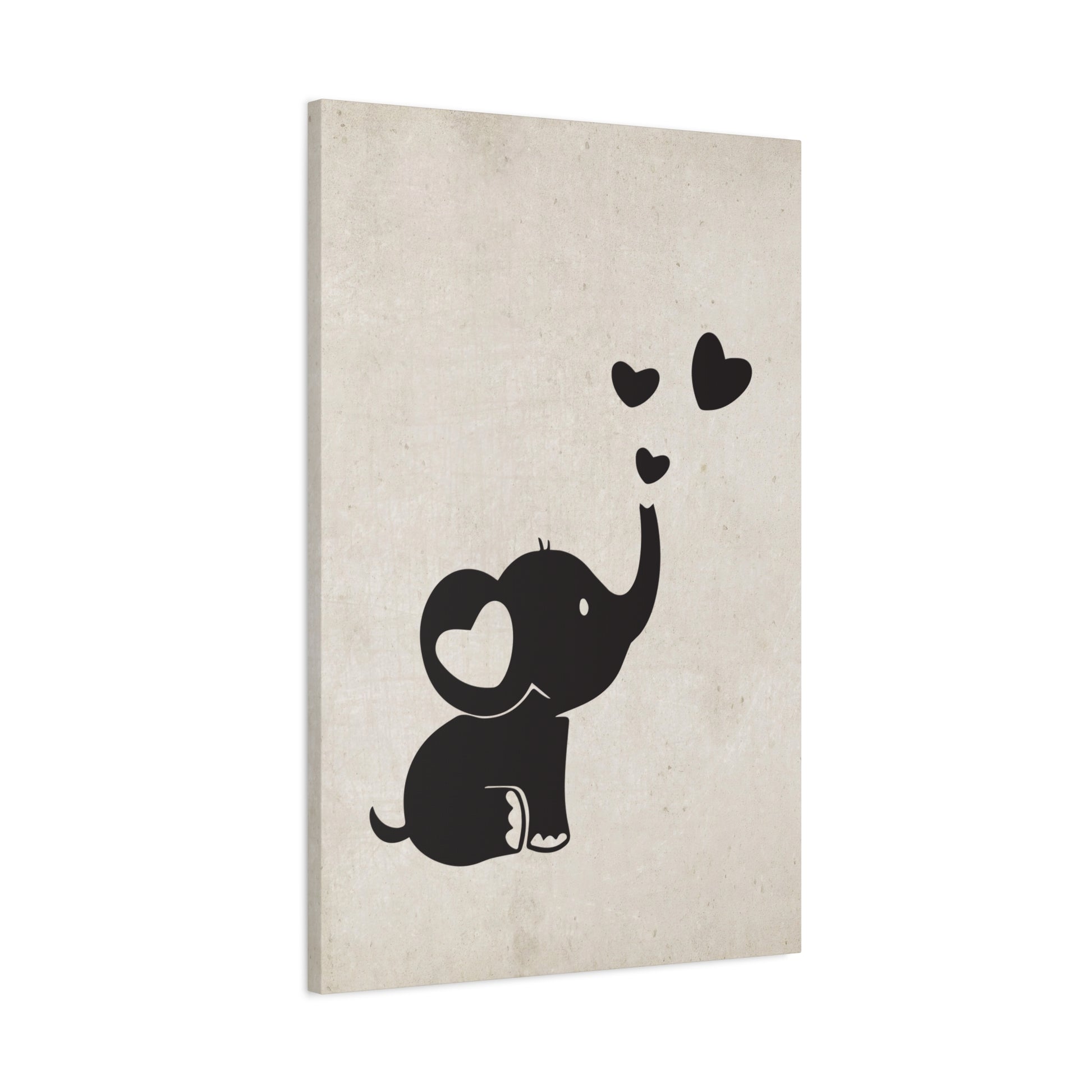 Elephant Silhouette Canvas Wall Art Vertical - Canvasses