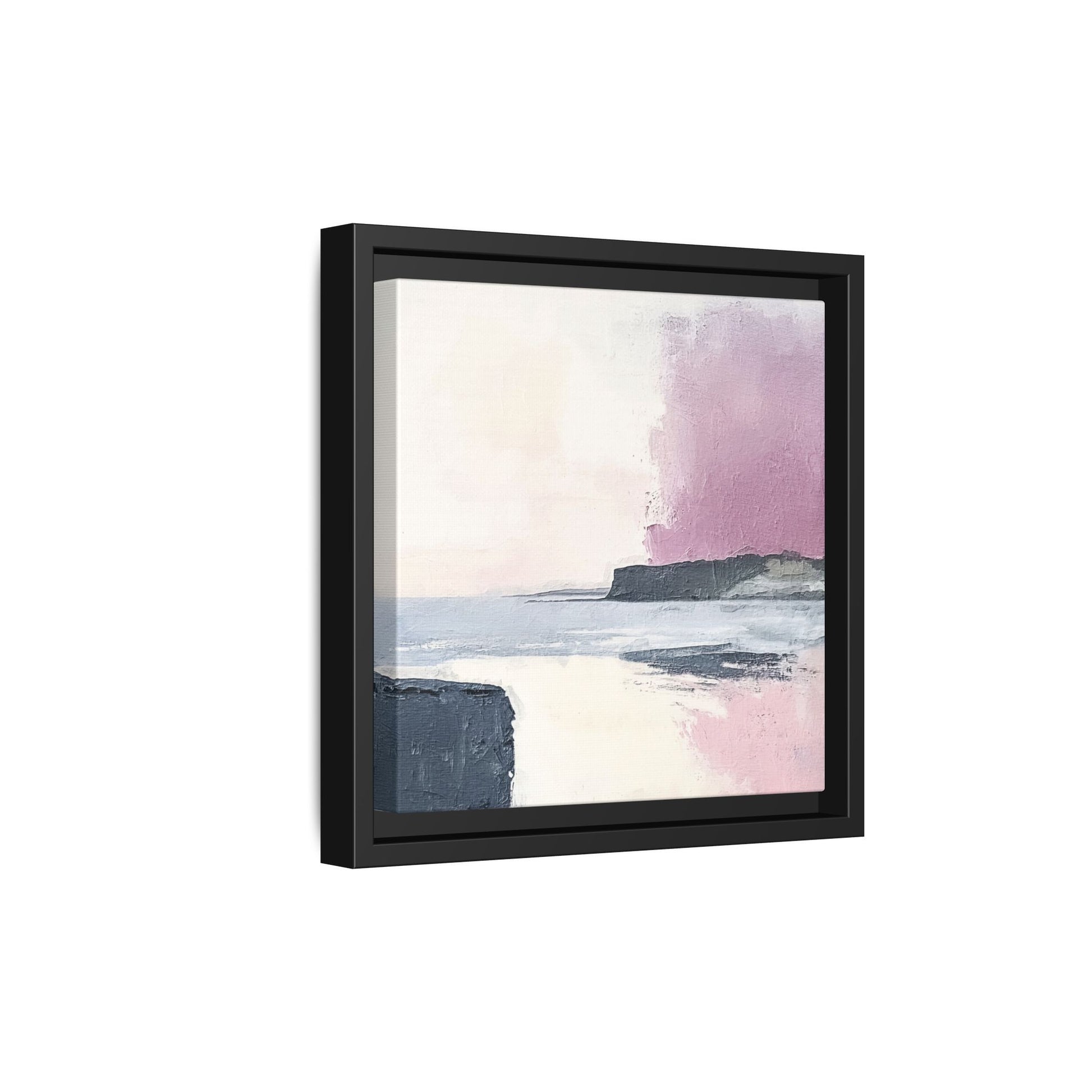 Lavender Ocean Framed Canvas Wall Art Square - Canvasses