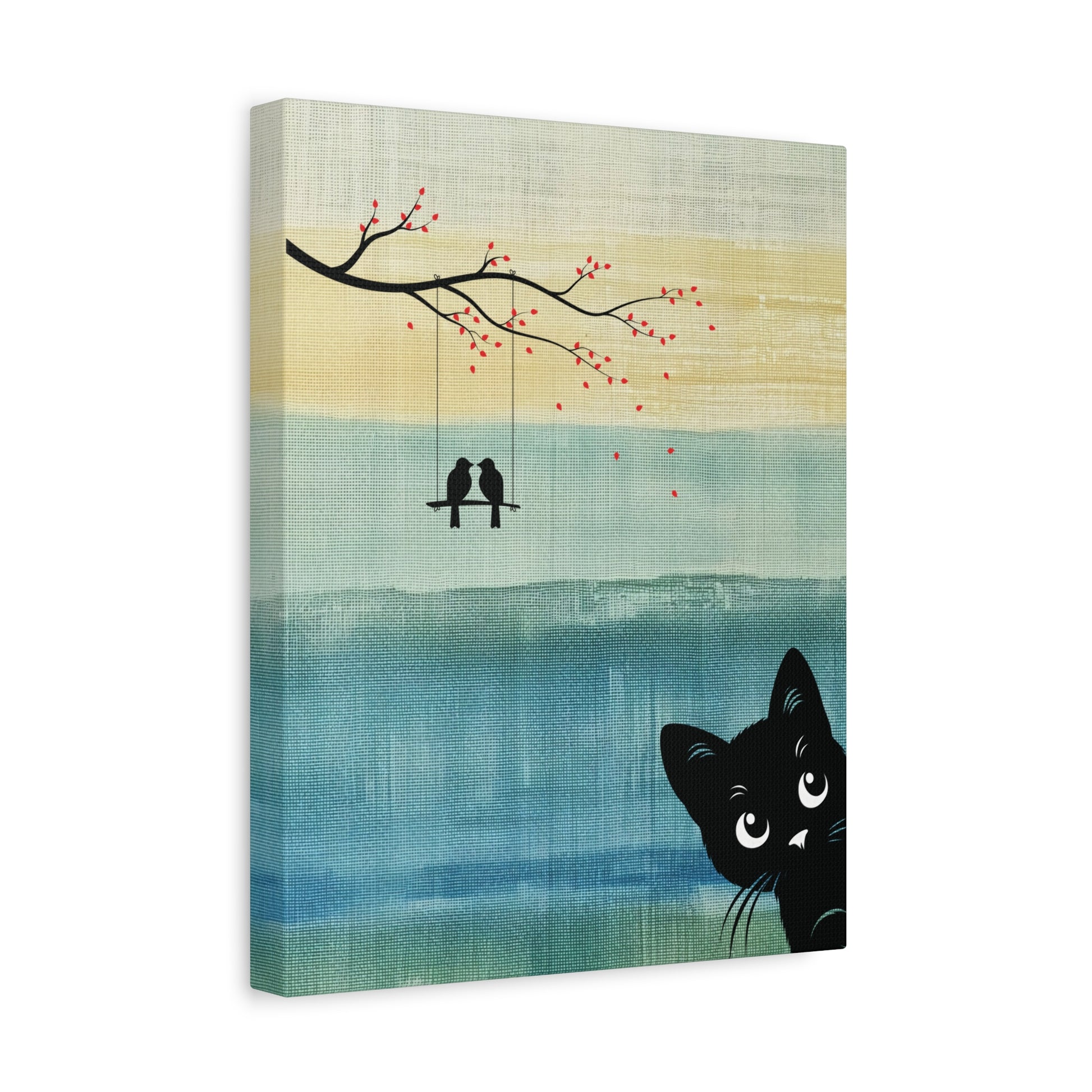 Peekaboo Cat Canvas Wall Art Vertical - Canvasses