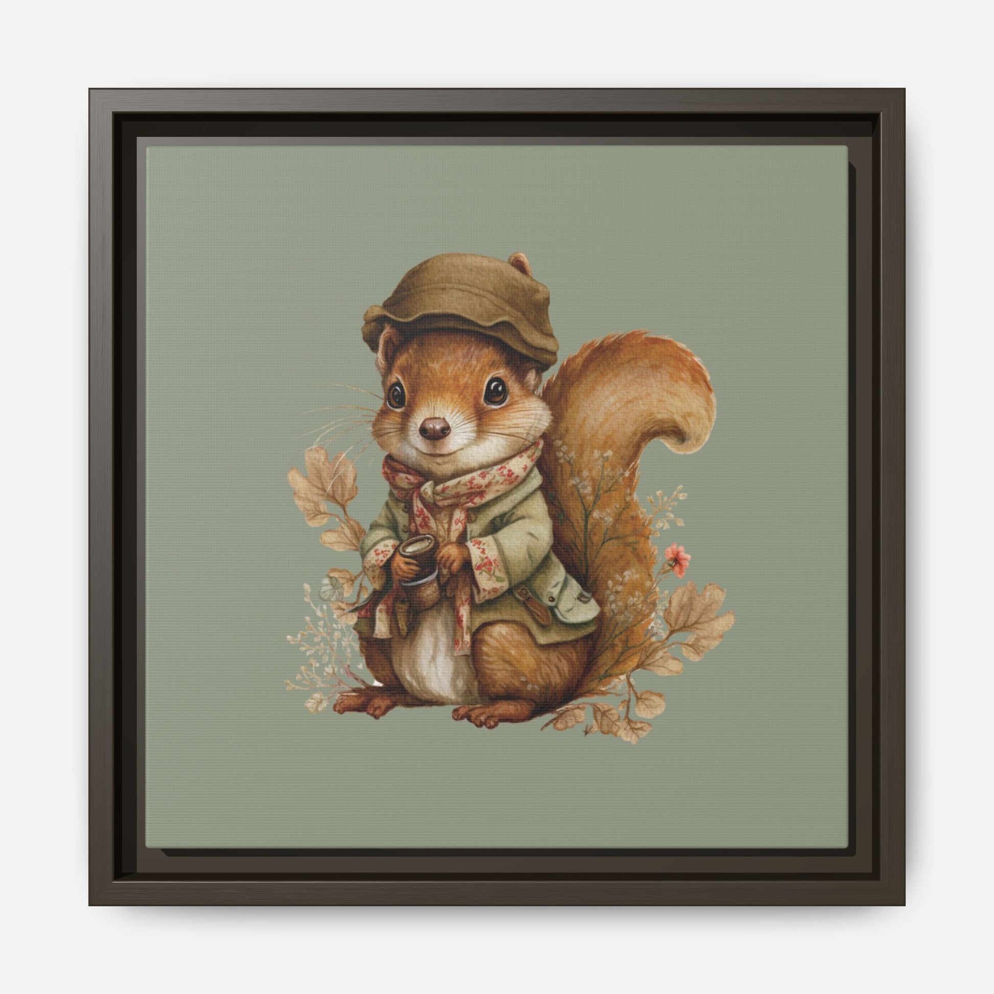 The Nut Collector Framed Canvas Wall Art Square - Canvasses