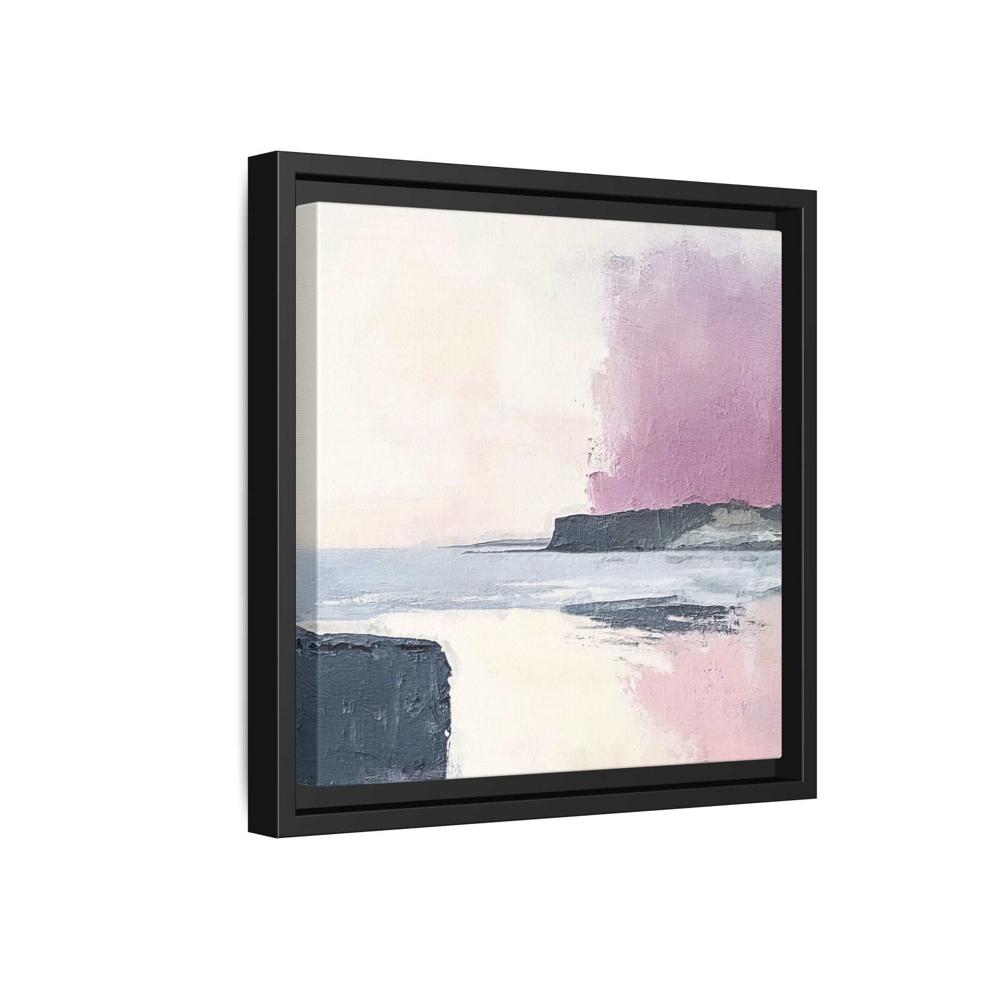 Lavender Ocean Framed Canvas Wall Art Square - Canvasses