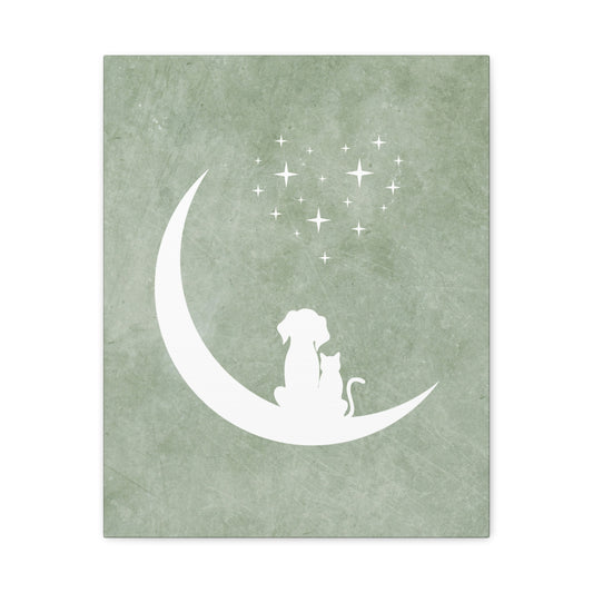 Moonlit Friends Canvas Wall Art Vertical - Canvasses