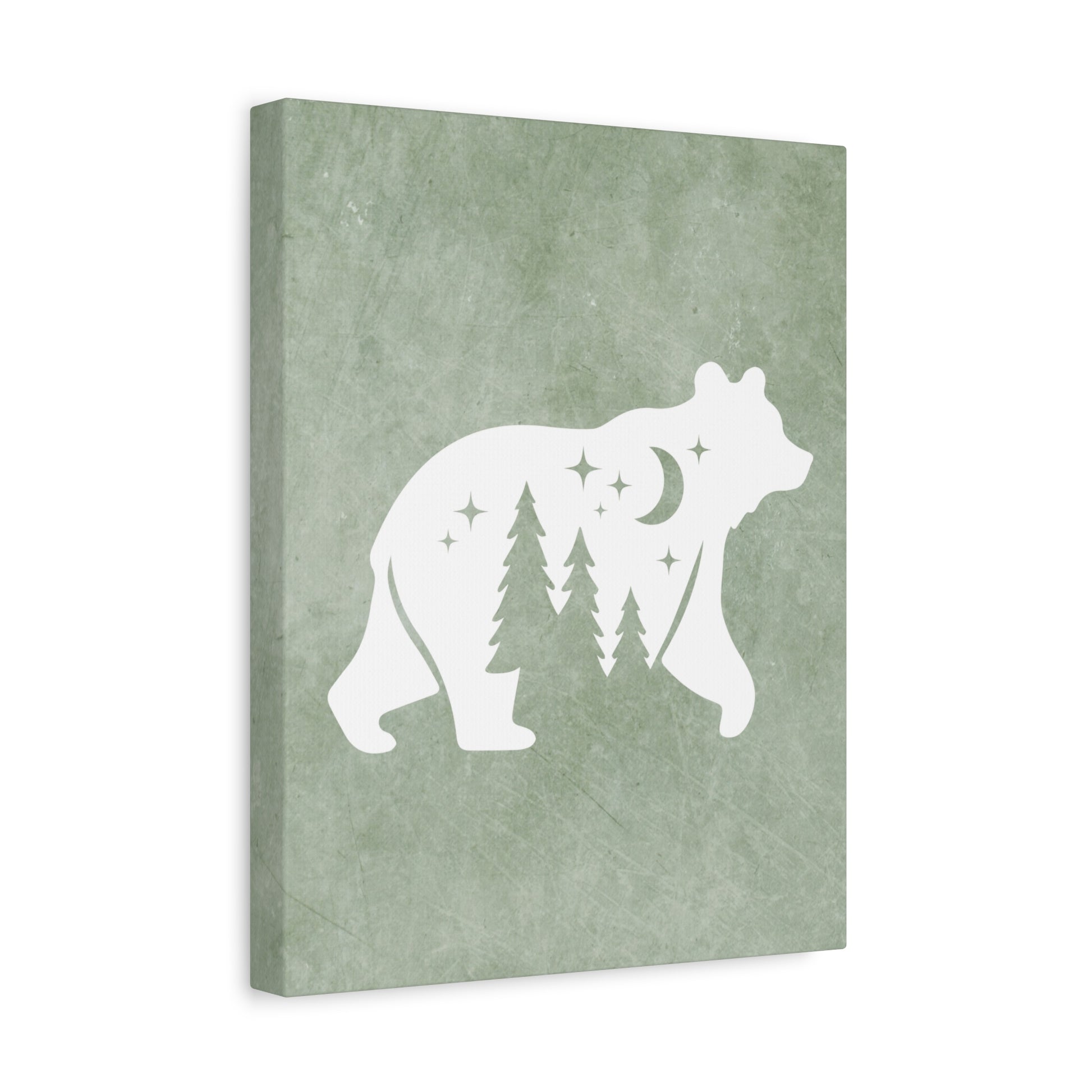 Silhouette Bear Canvas Wall Art Vertical - Canvasses