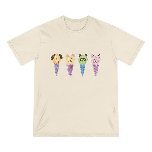Ice Cream Animals Women 100% Organic Cotton T-Shirt - Canvasses