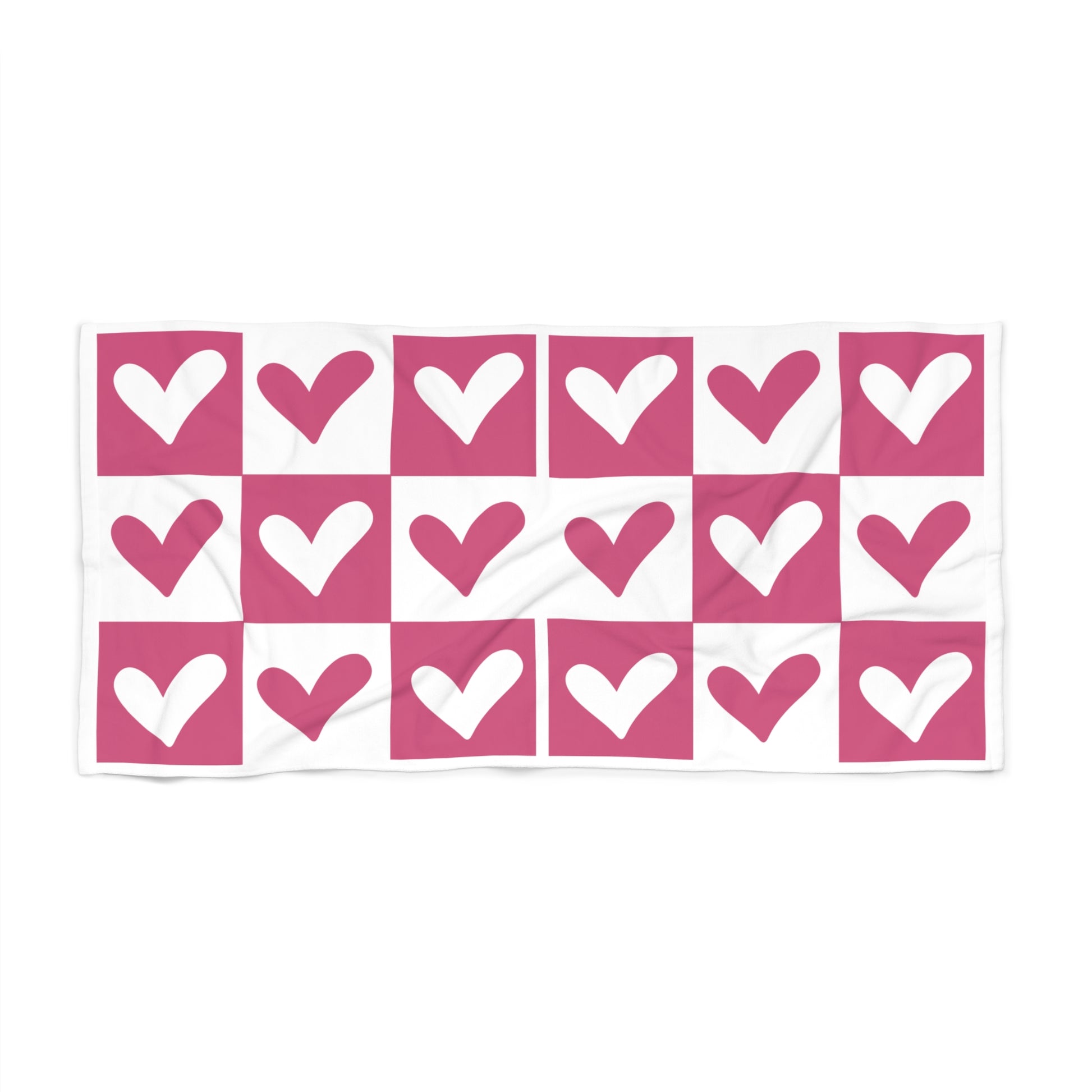 Tic Tac Toe Hearts Oversized Beach Towel - Canvasses