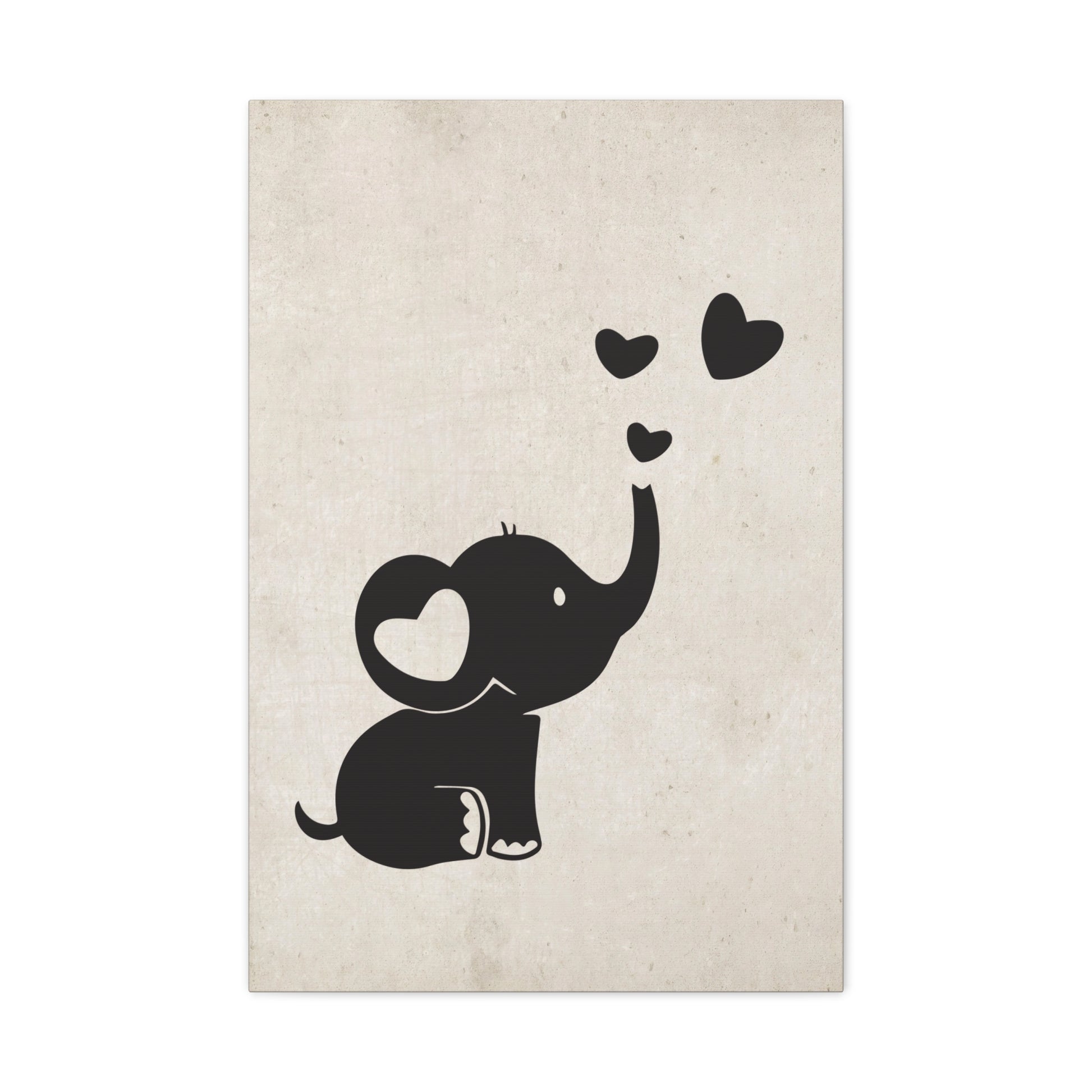 Elephant Silhouette Canvas Wall Art Vertical - Canvasses
