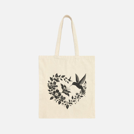 Hummingbird Heart Canvas Tote Bag - Canvasses