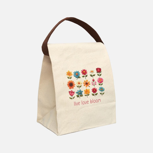 Live Love Bloom Canvas Lunch Bag - Canvasses