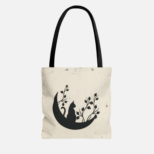 Midnight Cat Blooms Tote Bag - Canvasses