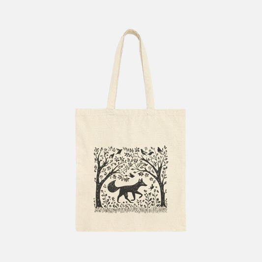Silhouette Fox Canvas Tote Bag - Canvasses