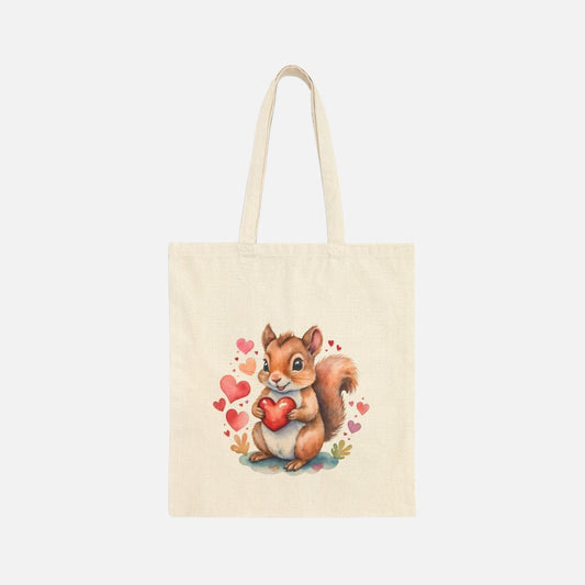 Squirrel Hearts Canvas Tote Bag - Canvasses