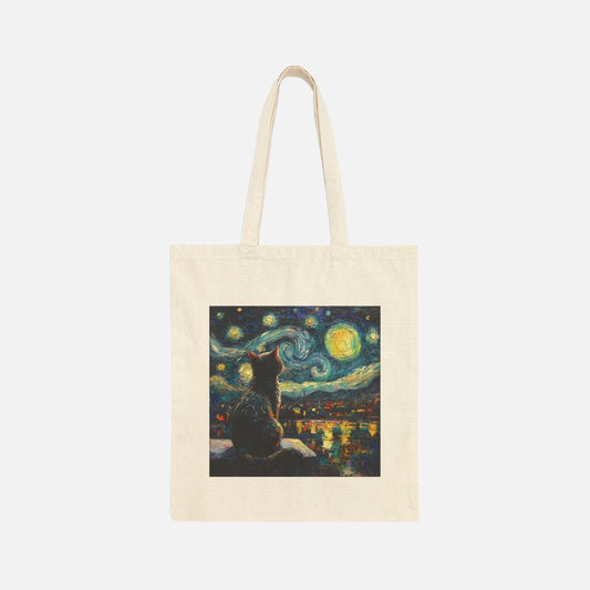 Starry Cat Canvas Tote Bag - Canvasses