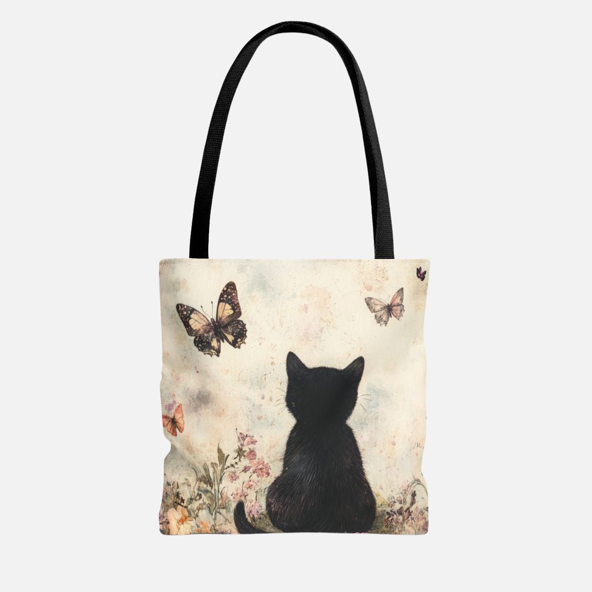 Vintage Cat Butterflies Tote Bag - Canvasses