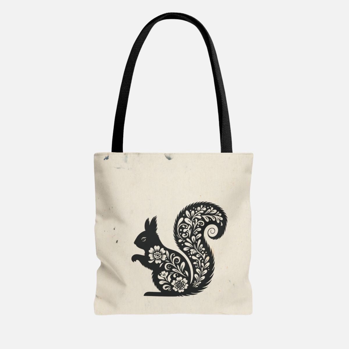 Vintage Floral Squirrel Tote Bag - Canvasses