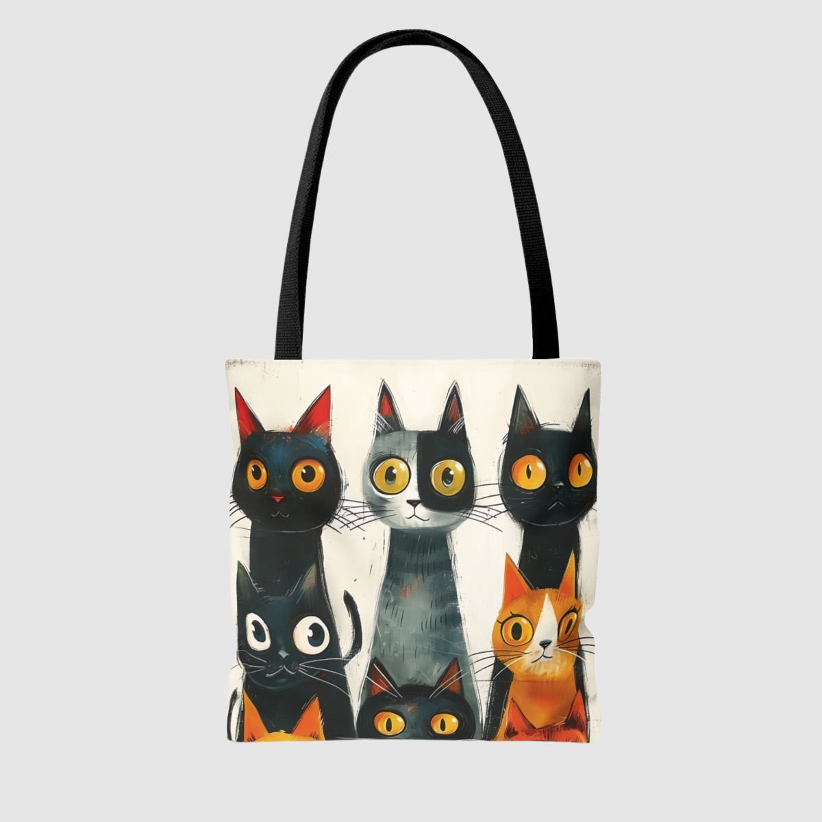 Vintage Funky Cat Tote Bag - Canvasses