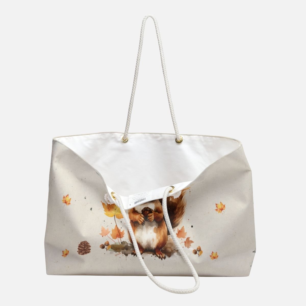 Watercolor Squirrel Beach Bag - Canvasses