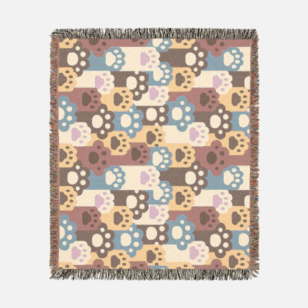 Cat Paws 100% Cotton Woven Blanket - Canvasses