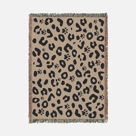 Leopard Cat Paws 100% Cotton Woven Blanket - Canvasses