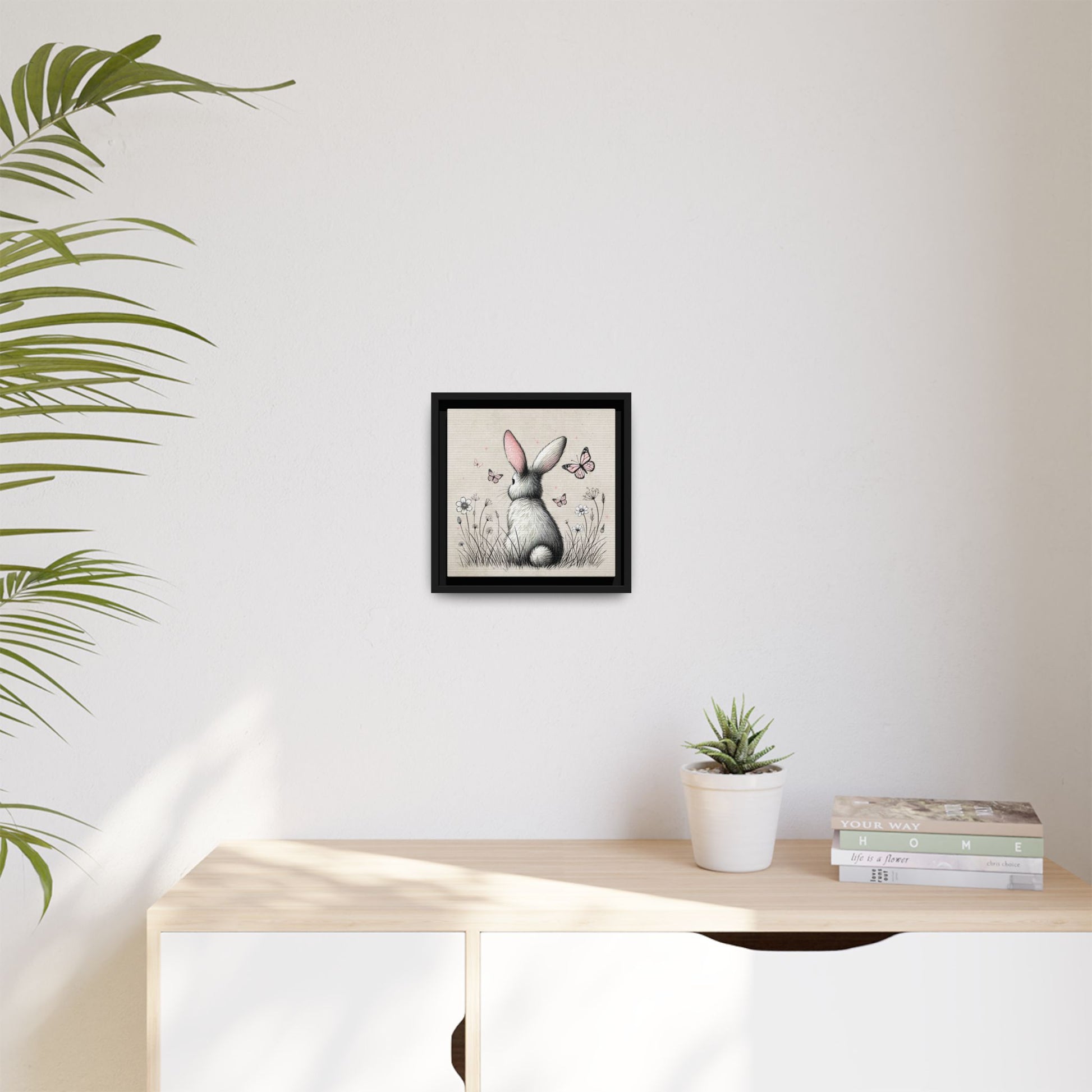 Bunny Playground Framed Canvas Wall Art Square - Canvasses