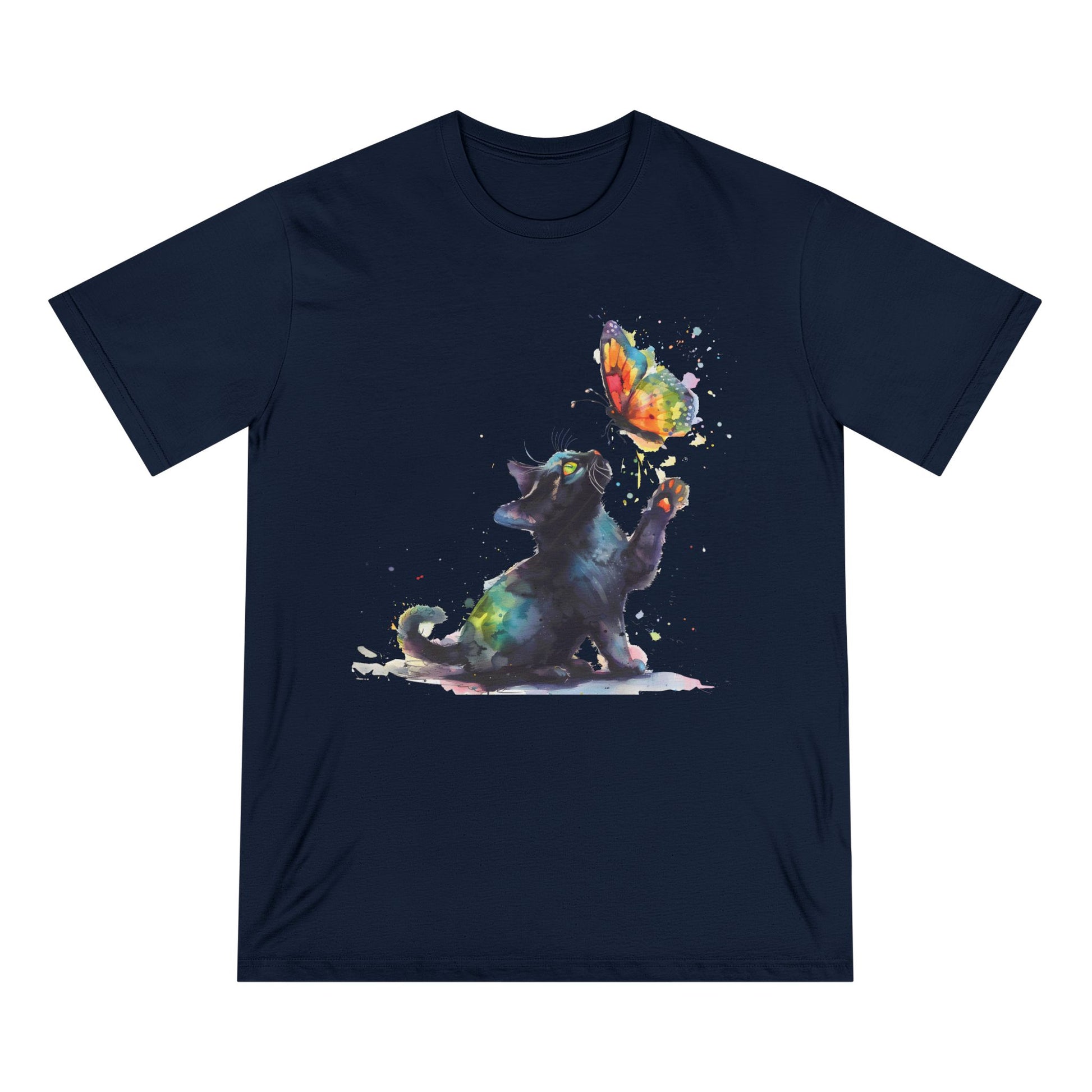 Cat Butterfly Women 100% Organic Cotton T-Shirt - Canvasses