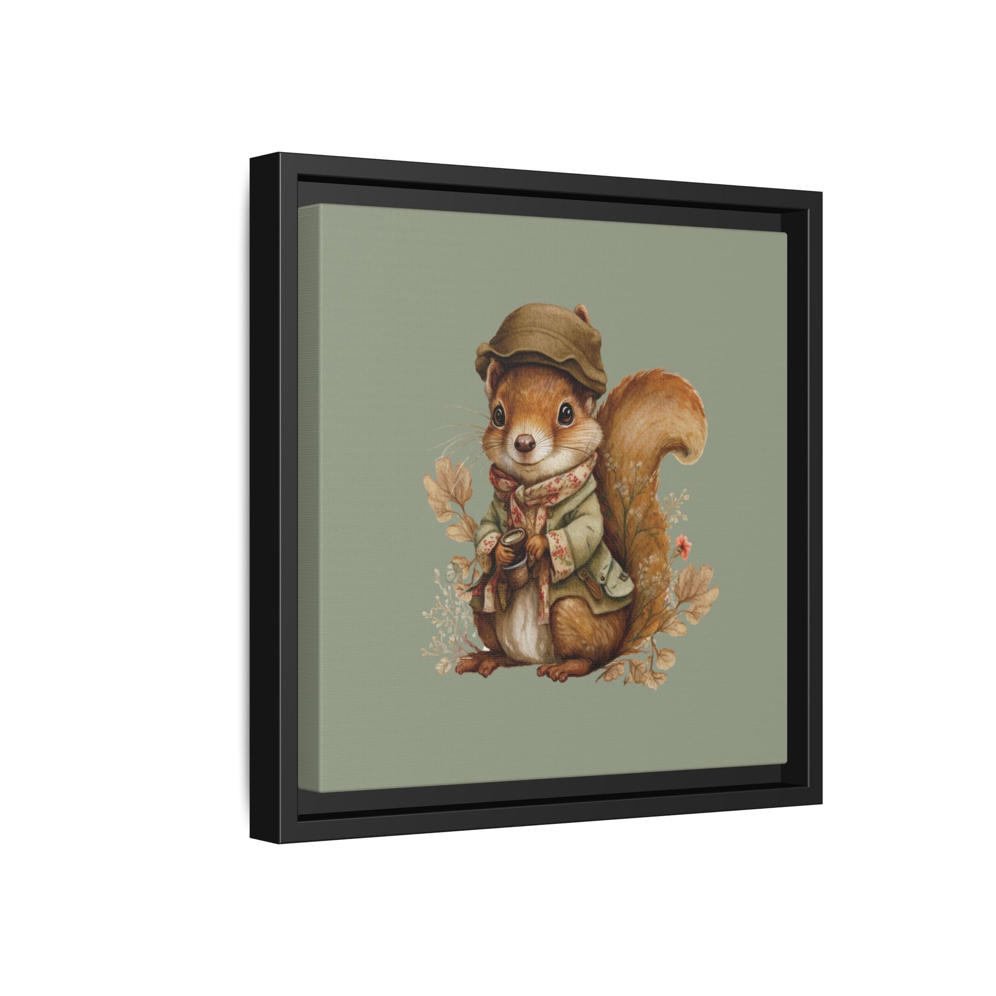 The Nut Collector Framed Canvas Wall Art Square - Canvasses