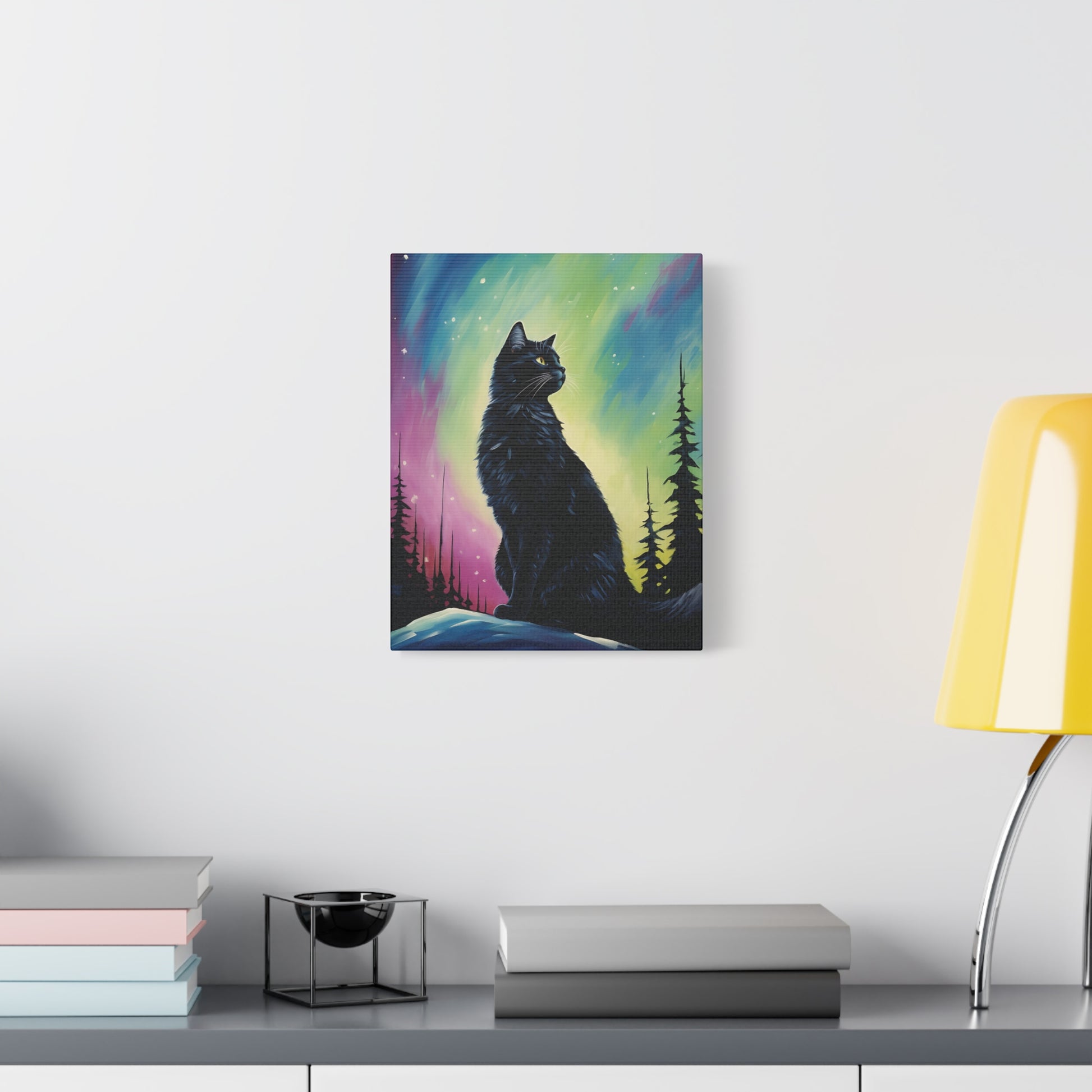 Aurora Cat Canvas Wall Art Vertical - Canvasses