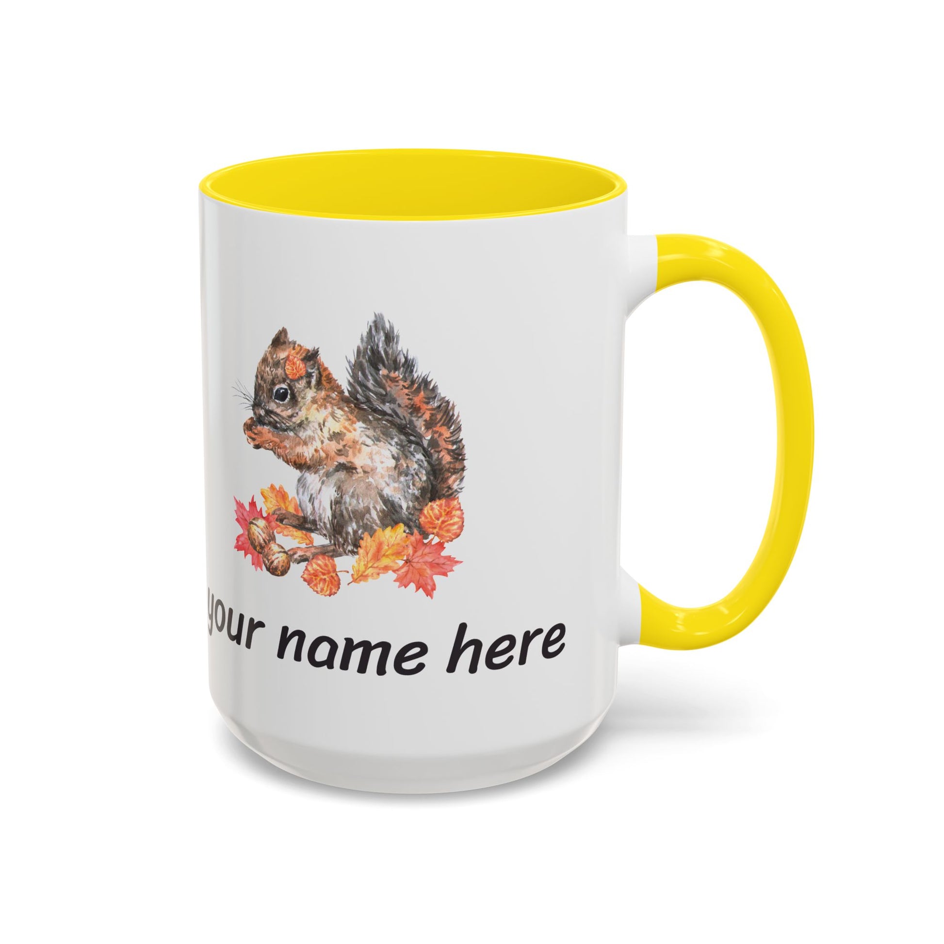 Autumn Squirrel Personalized Accent Mug - Canvasses