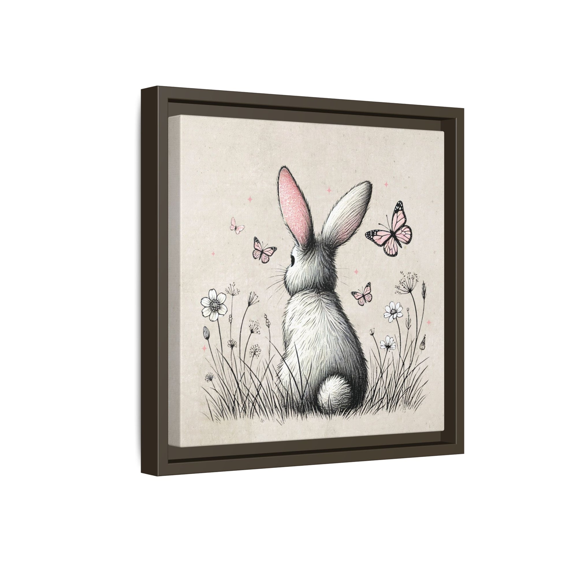 Bunny Playground Framed Canvas Wall Art Square - Canvasses