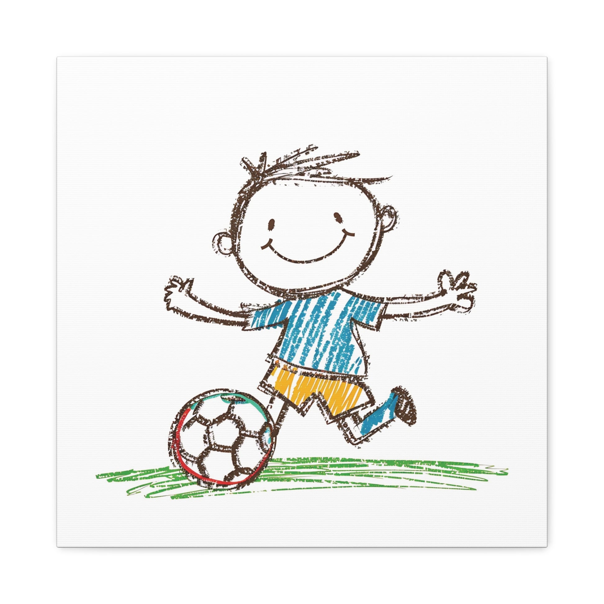 Soccer Kid Canvas Wall Art Square - Canvasses