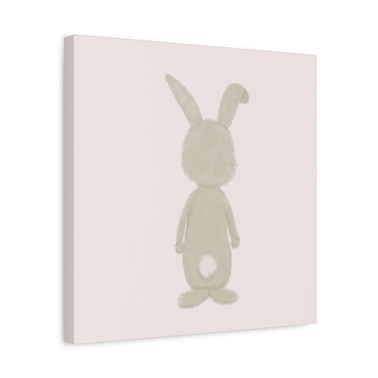 Pink Bunny Back Canvas Wall Art Square - Canvasses