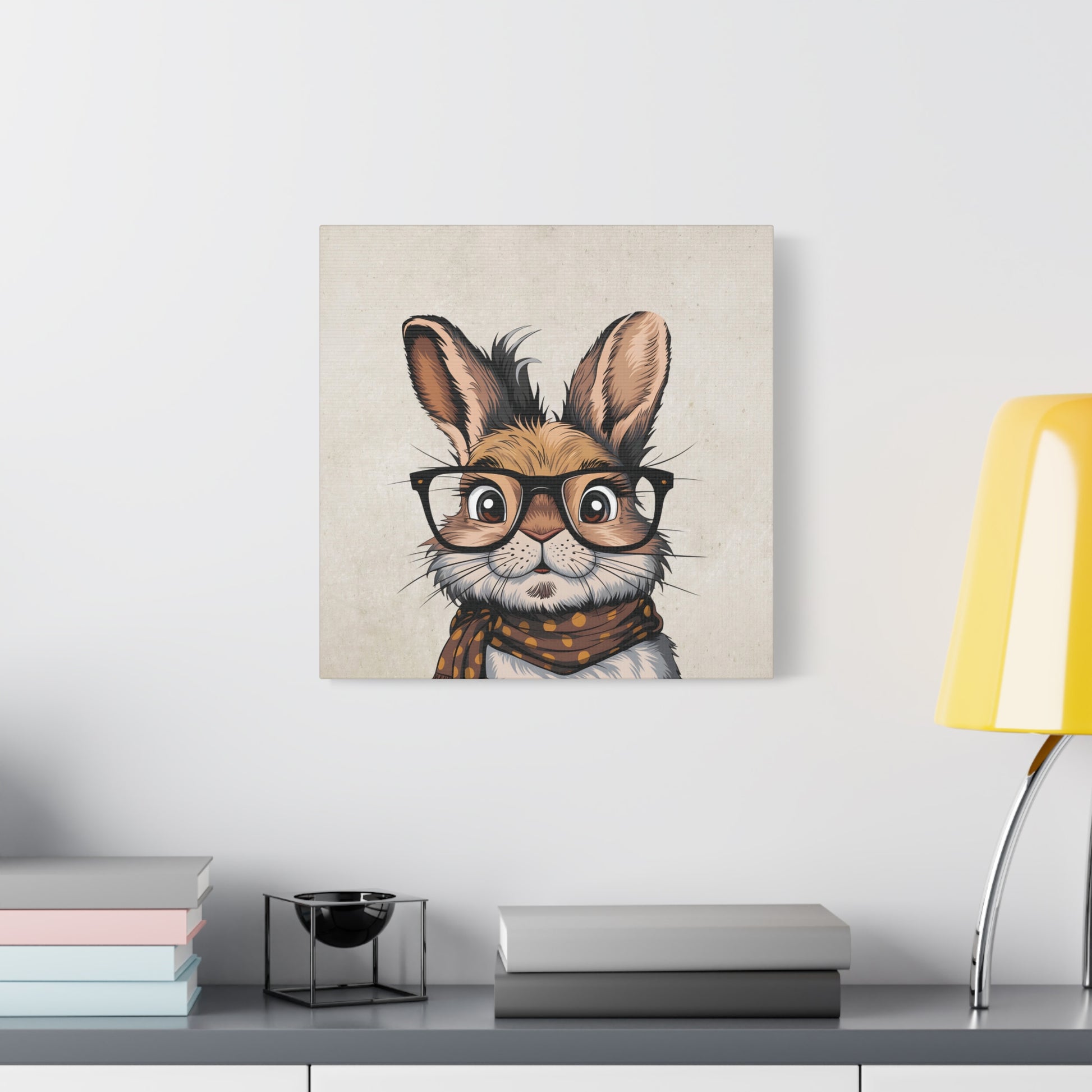 School Rabbit Canvas Wall Art Square - Canvasses