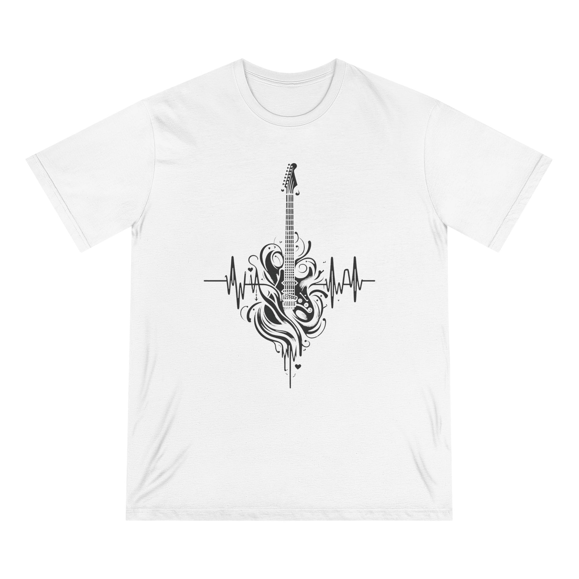 Guitar Heartbeat Men 100% Organic Cotton Staple T-Shirt - Canvasses