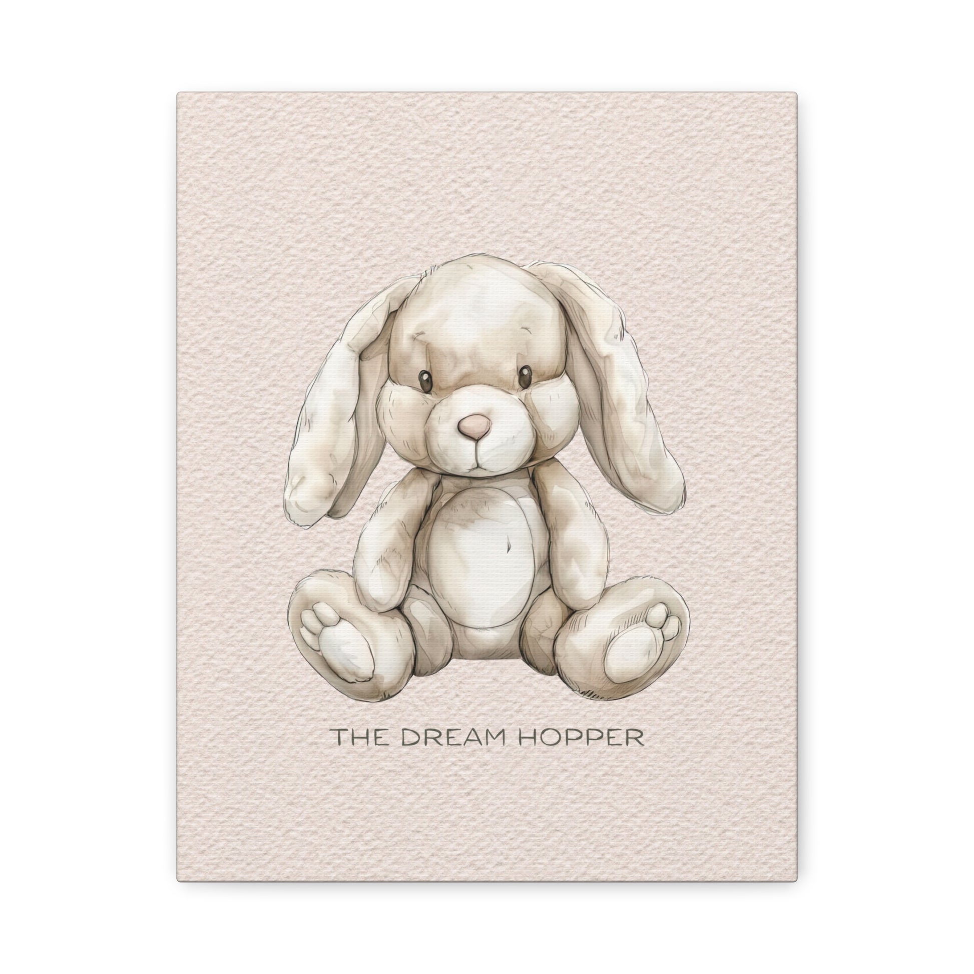 Vintage Plush Rabbit Canvas Wall Art Vertical - Canvasses