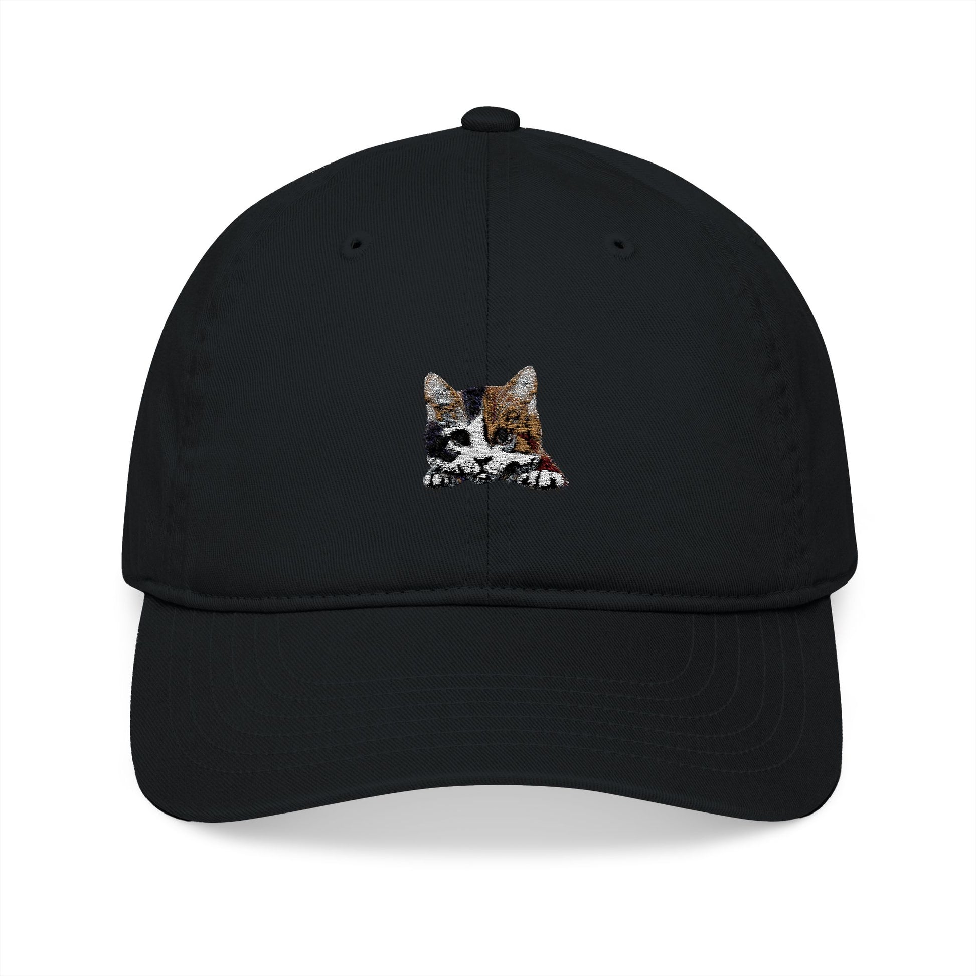 Peekaboo Cat Embroidery Organic Baseball Cap - Canvasses