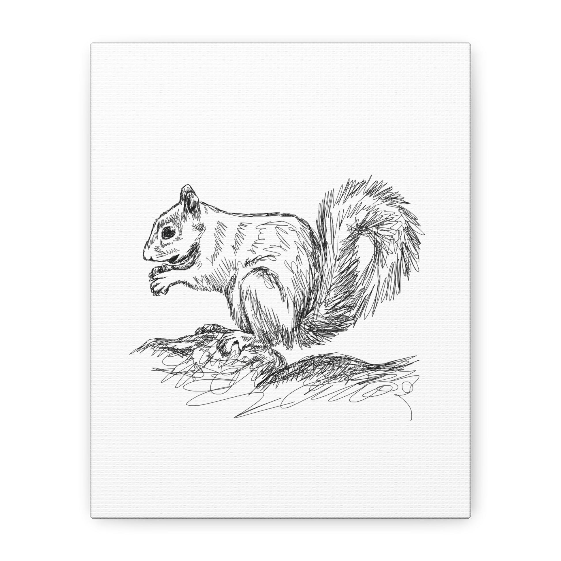 Squirrel Sketch Canvas Wall Art Vertical - Canvasses