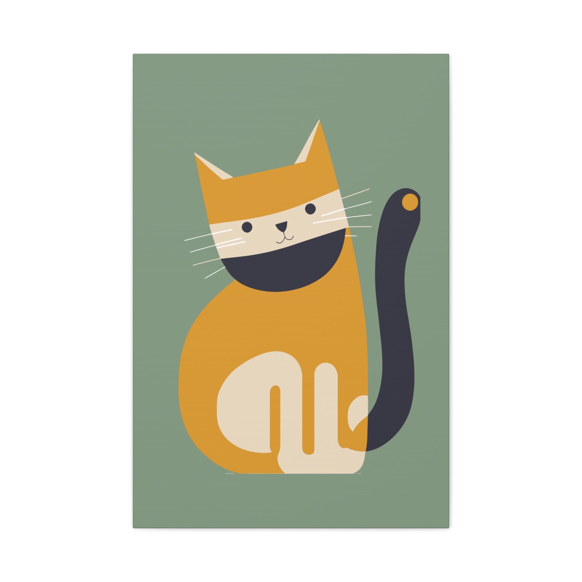 Orange Cat Canvas Wall Art Vertical - Canvasses