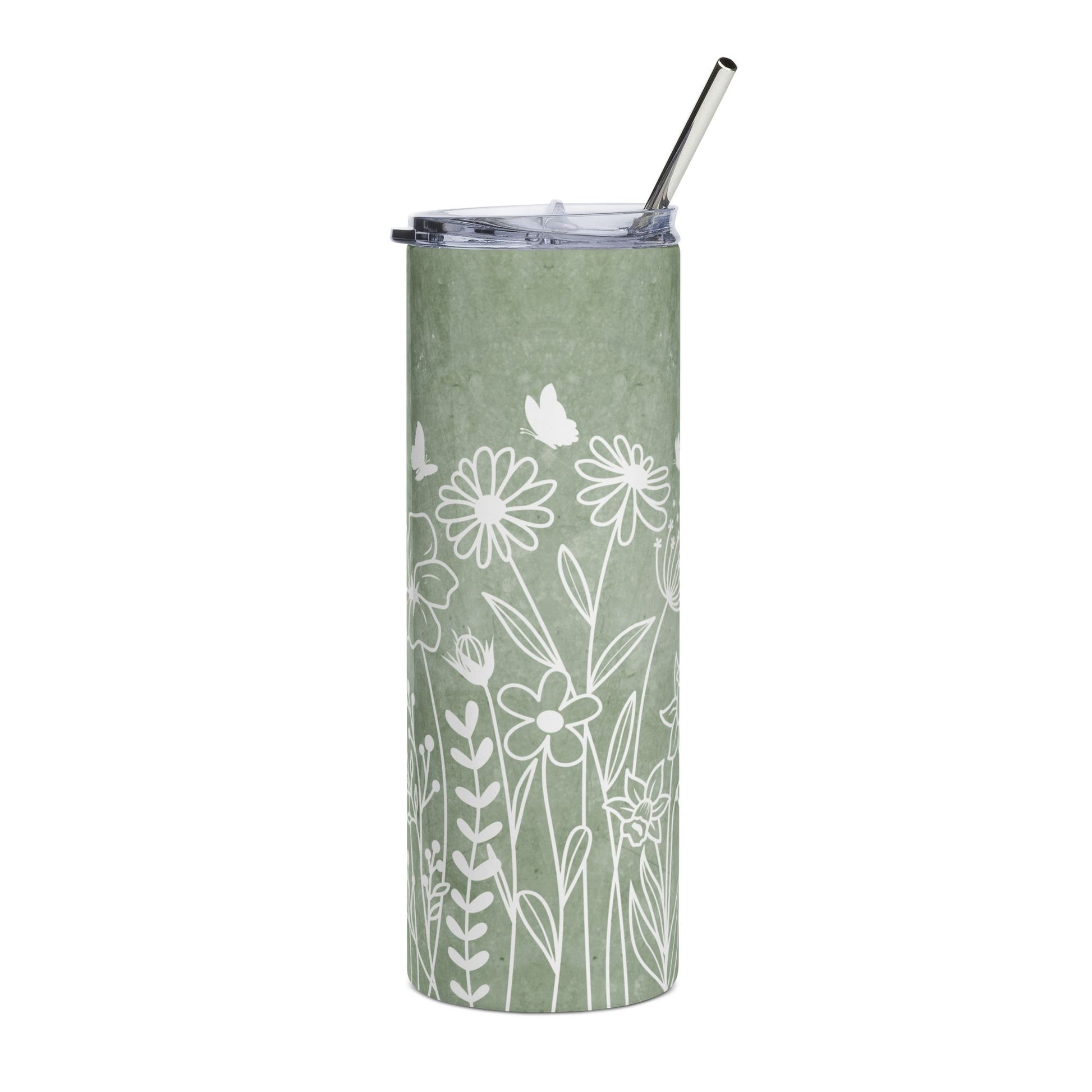 Wildflower Doodle 20 oz Skinny Tumbler - Canvasses