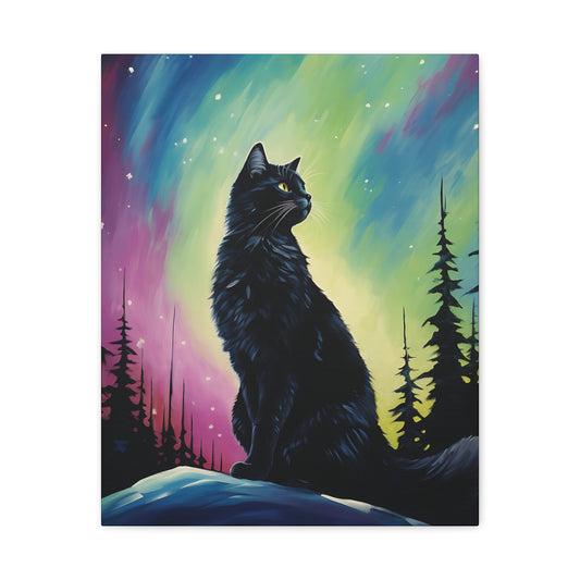 Aurora Cat Canvas Wall Art Vertical - Canvasses